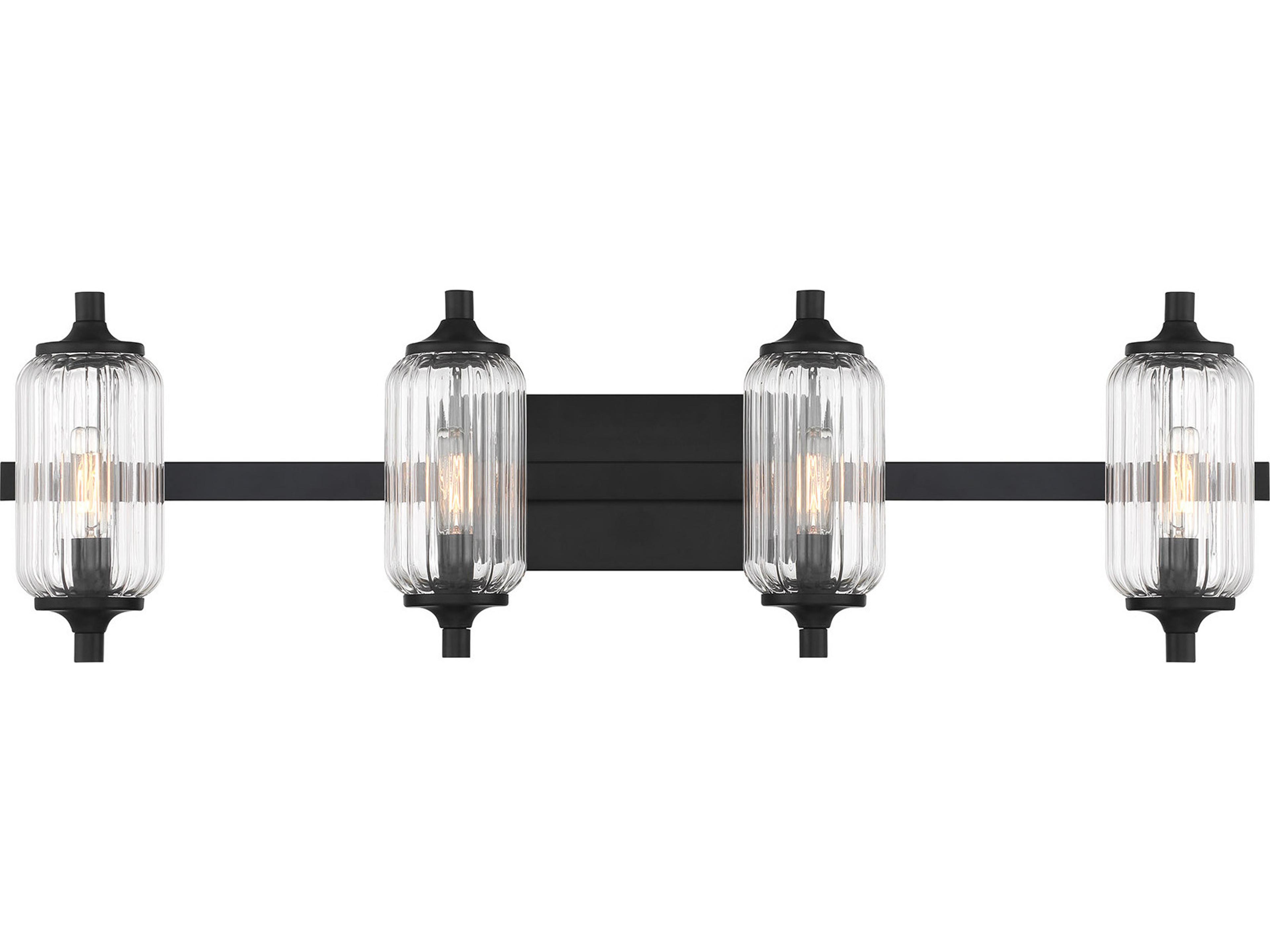 Holton 4-Light Matte Black Vanity Light