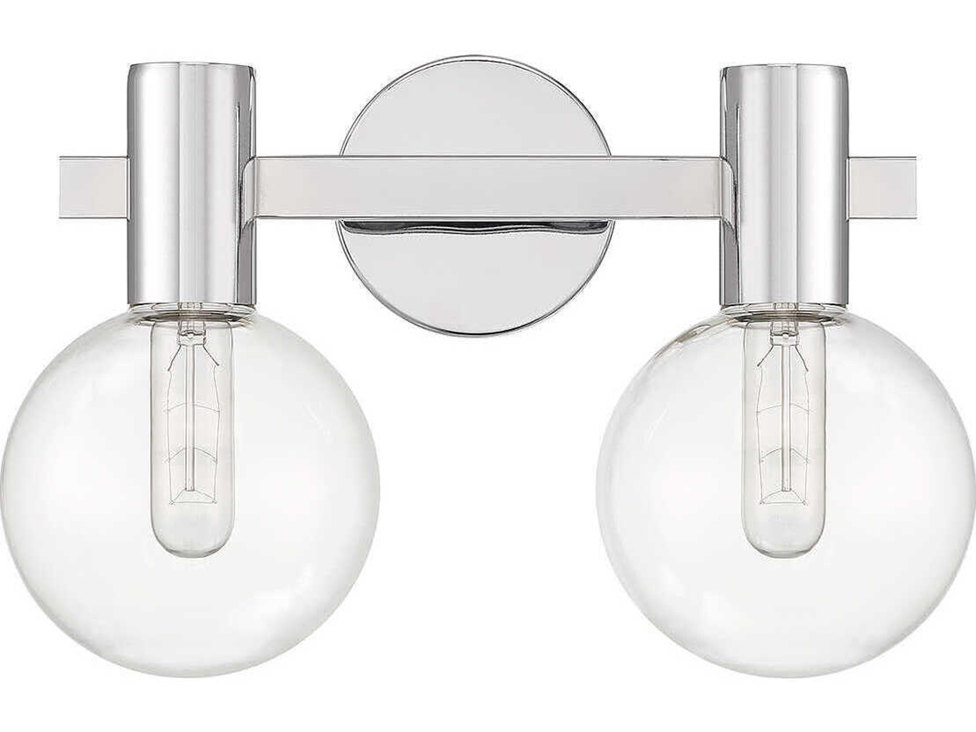 Savoy House Wright 2-Light Chrome Glass Vanity Light