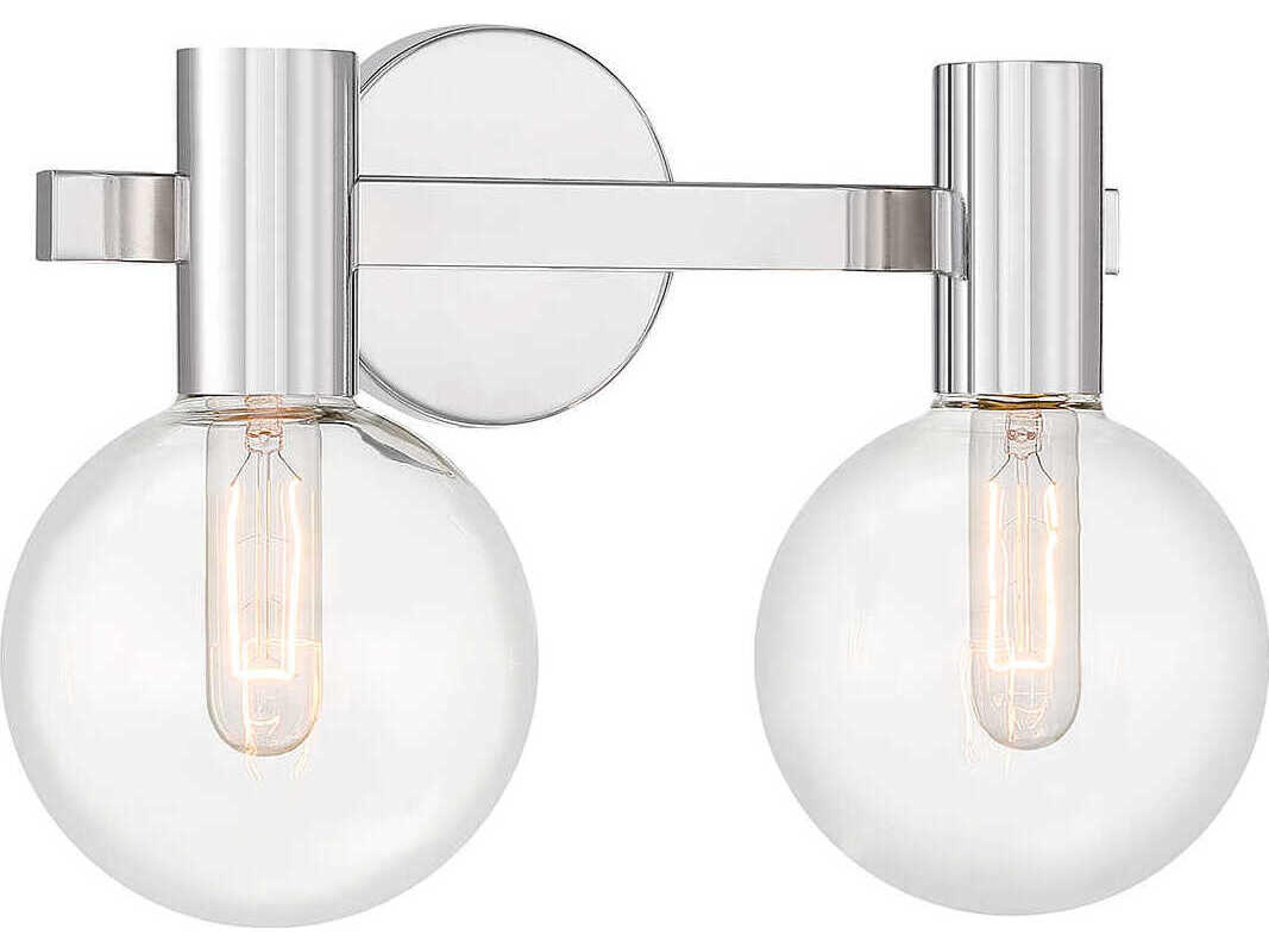 Savoy House Wright 2-Light Chrome Glass Vanity Light