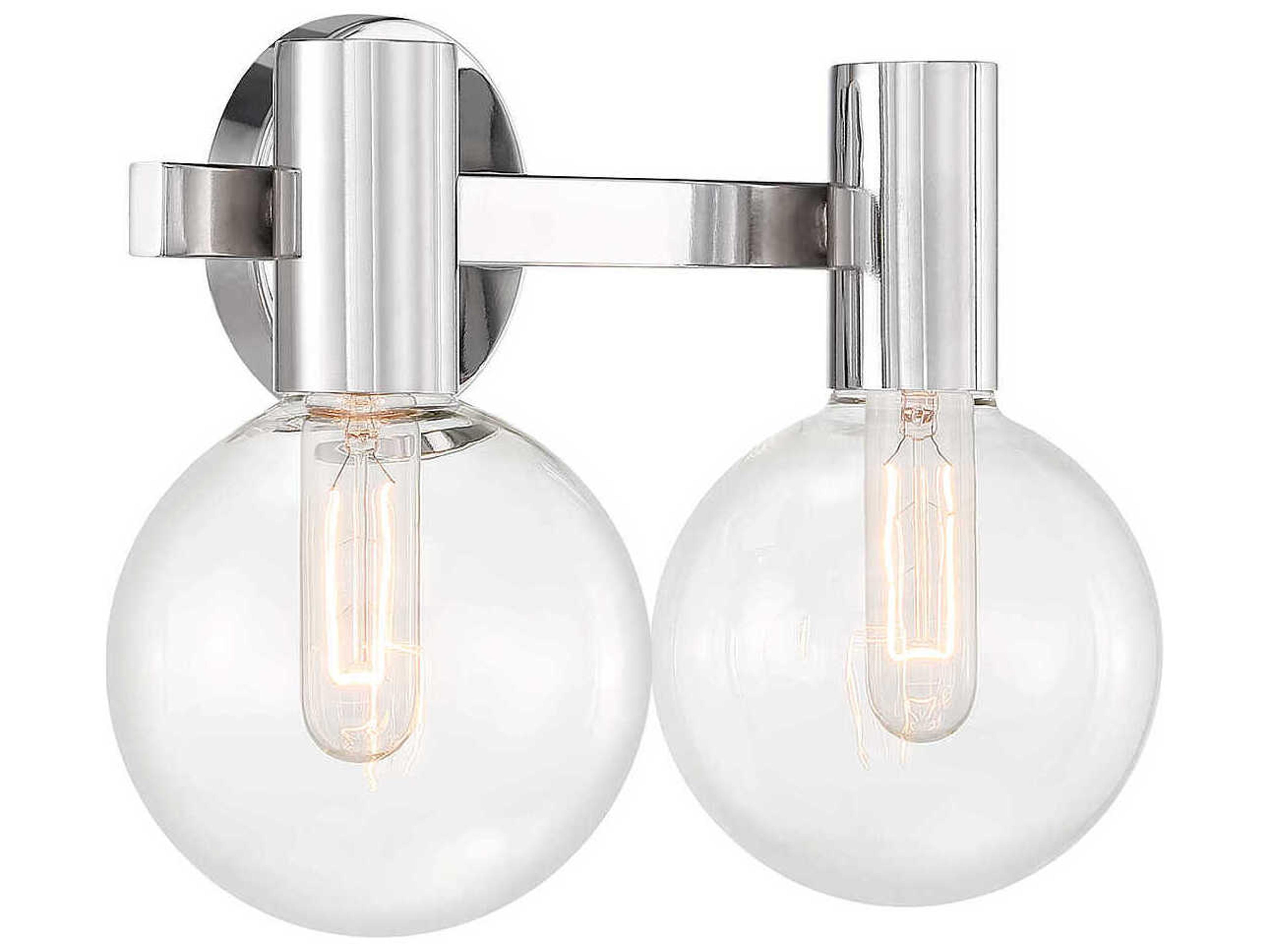 Savoy House Wright 2-Light Chrome Glass Vanity Light