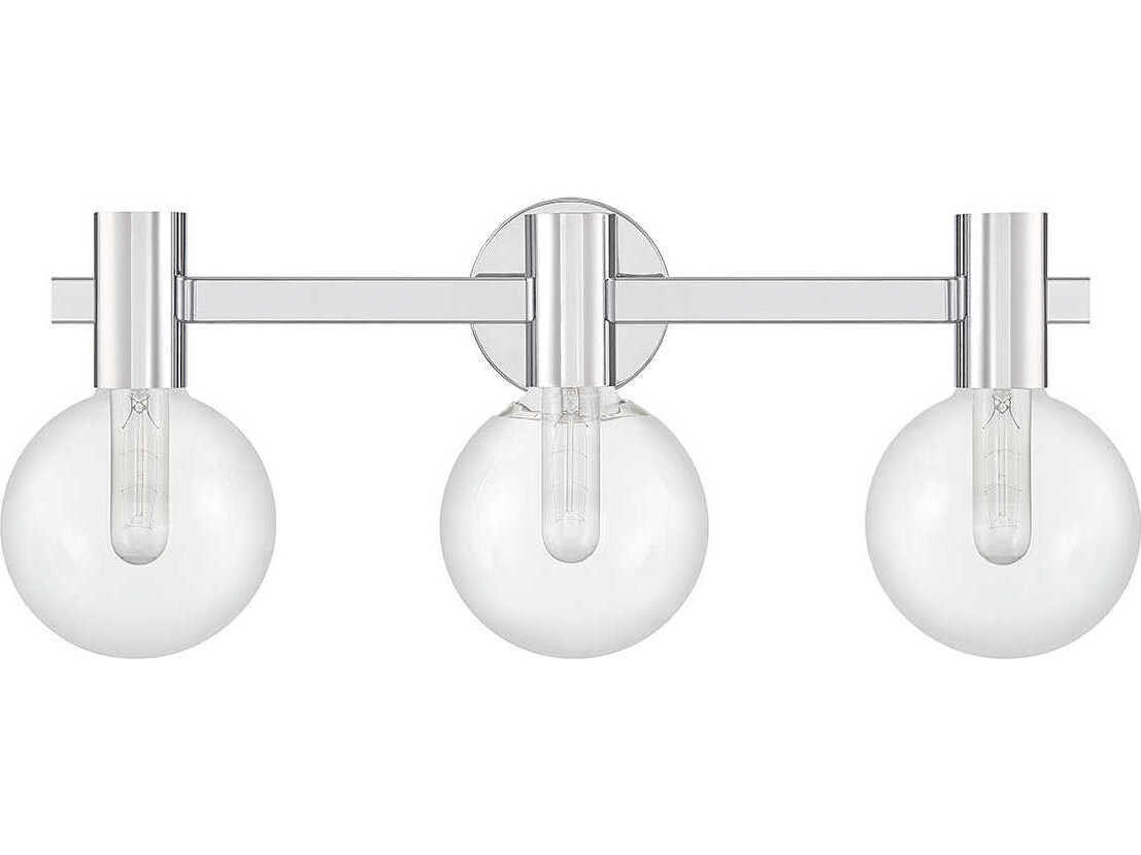 Savoy House Wright 3-Light Chrome Glass Vanity Light