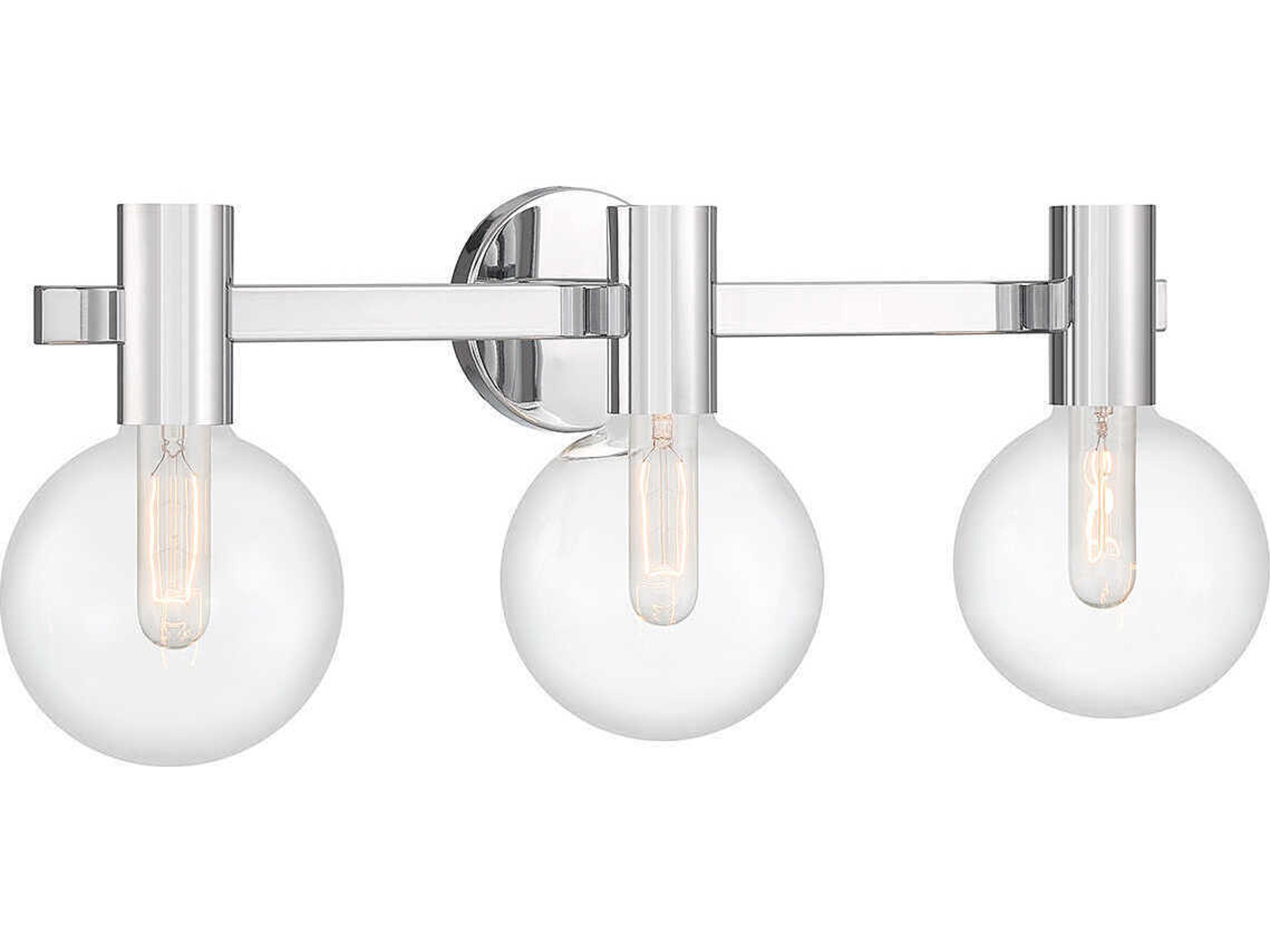 Savoy House Wright 3-Light Chrome Glass Vanity Light