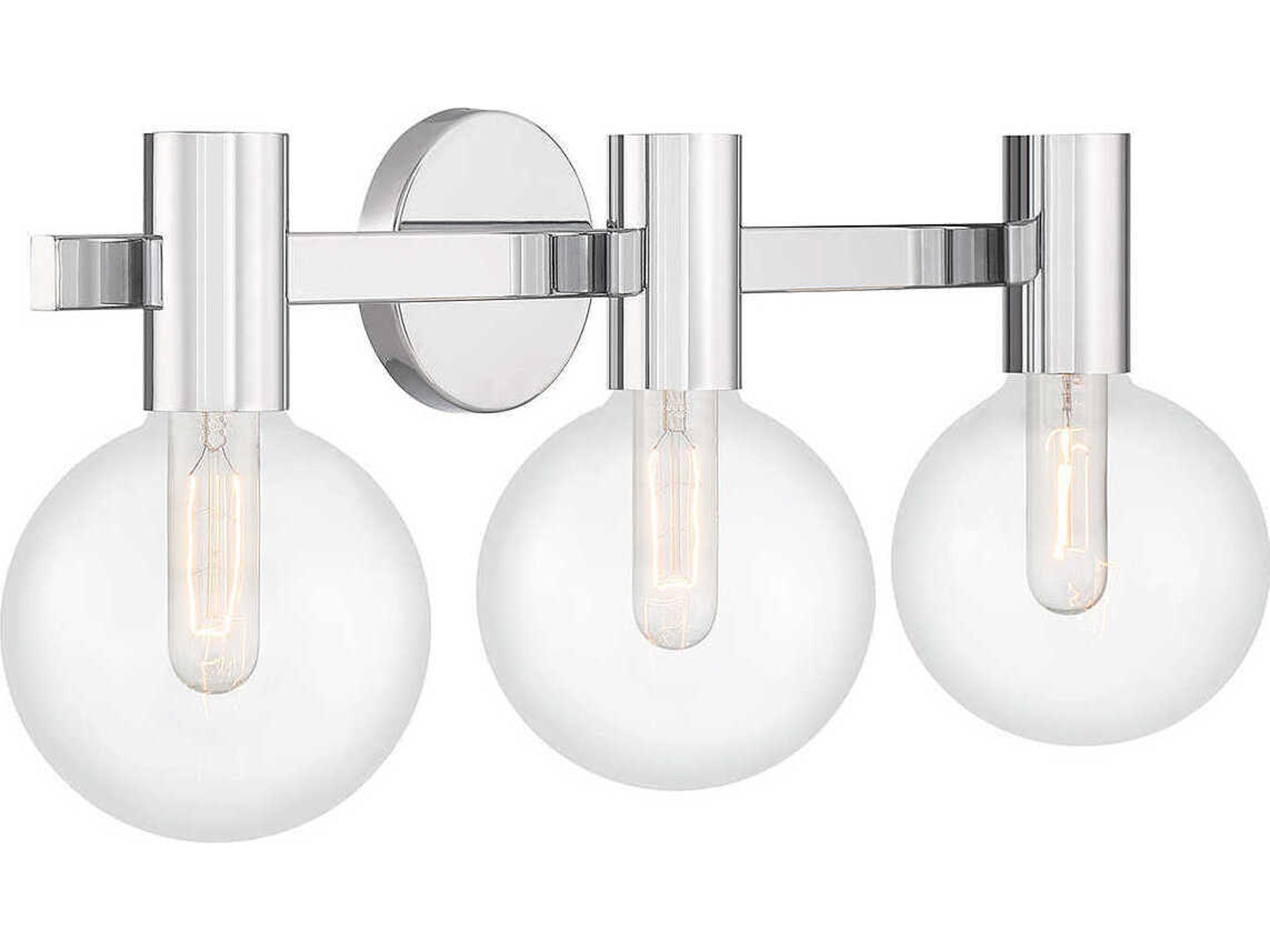 Savoy House Wright 3-Light Chrome Glass Vanity Light