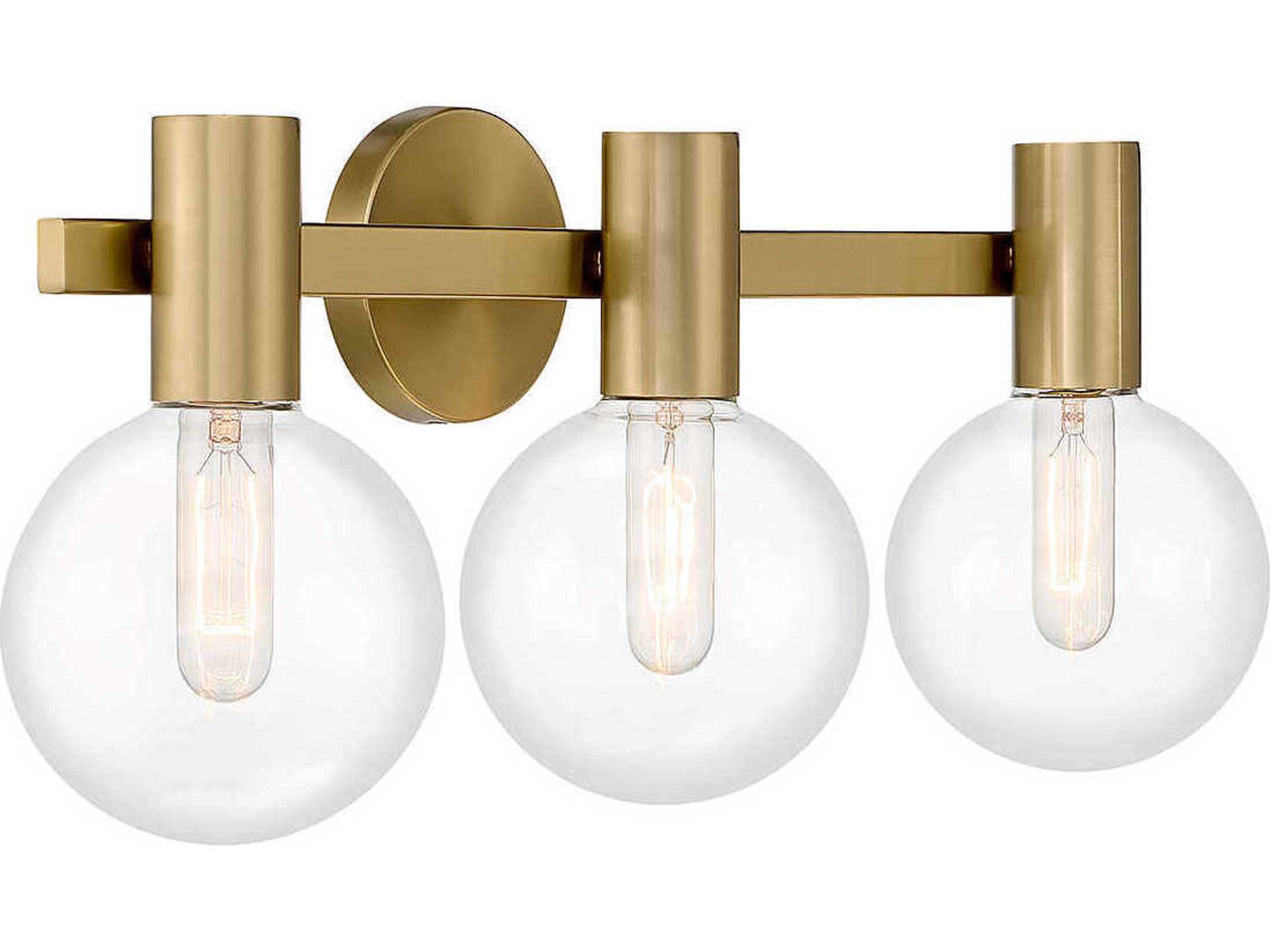 Savoy House Wright 3-Light Warm Brass Glass Vanity Light