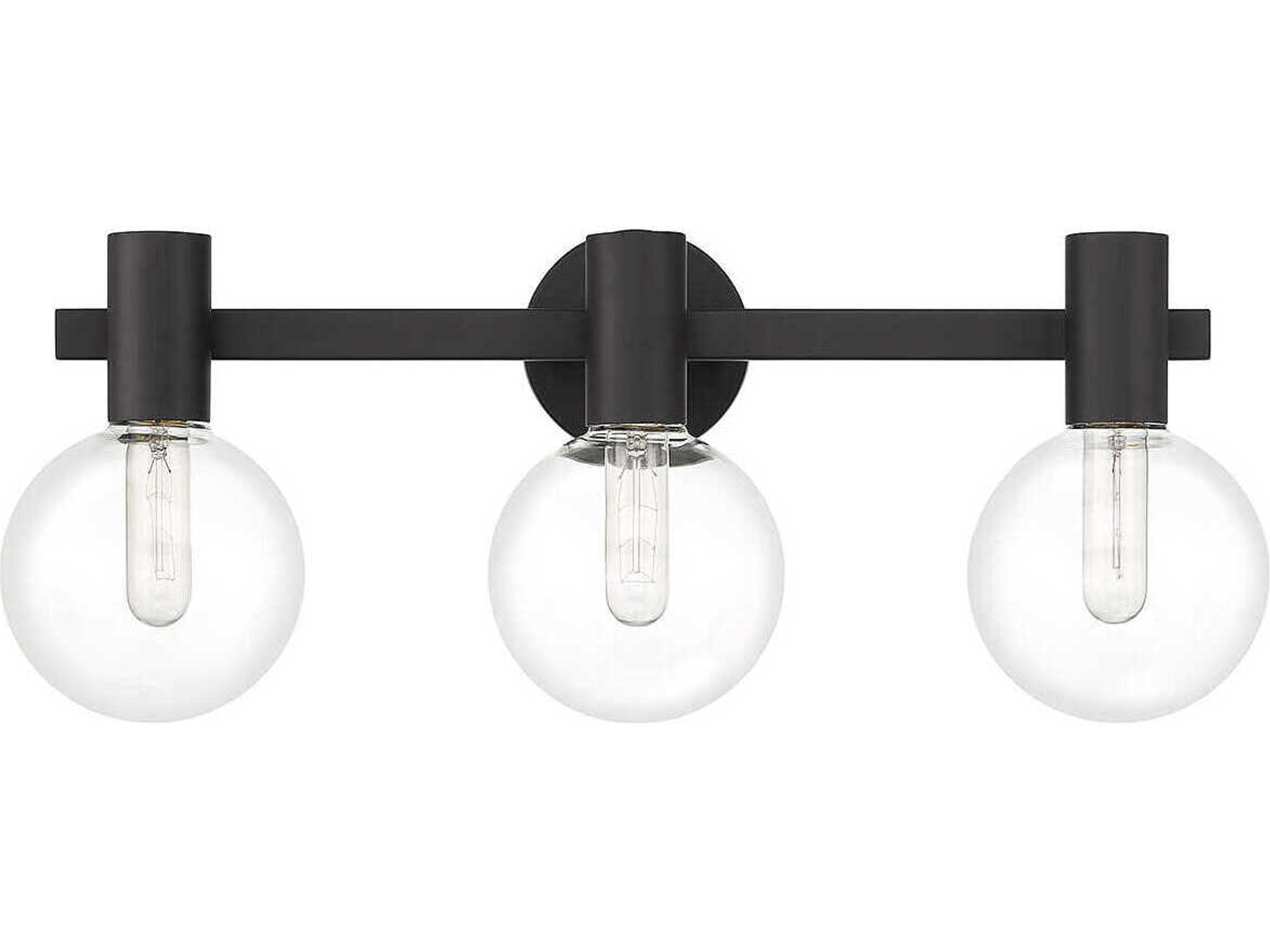 Savoy House Wright 3-Light Matte Black Glass Vanity Light
