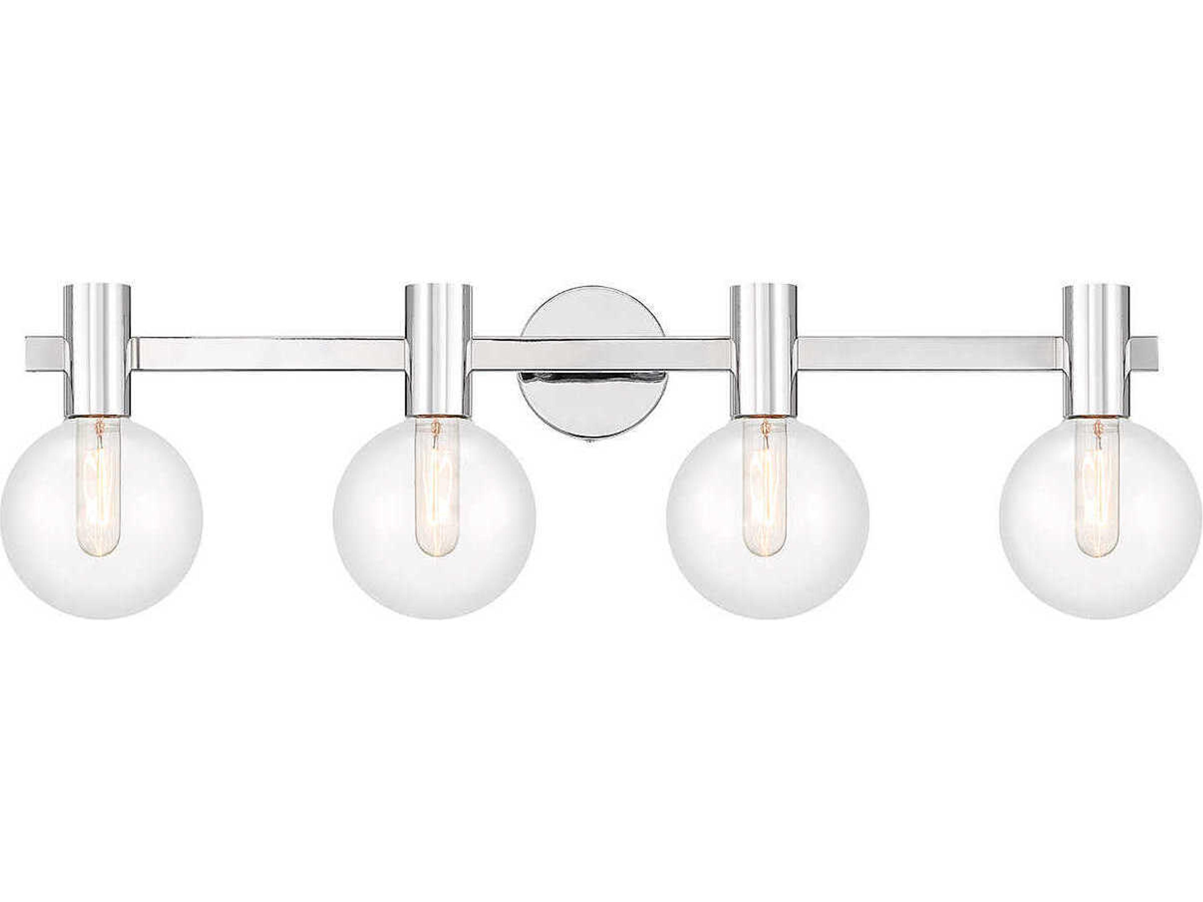 Wright 4-Light Chrome Glass Vanity Light