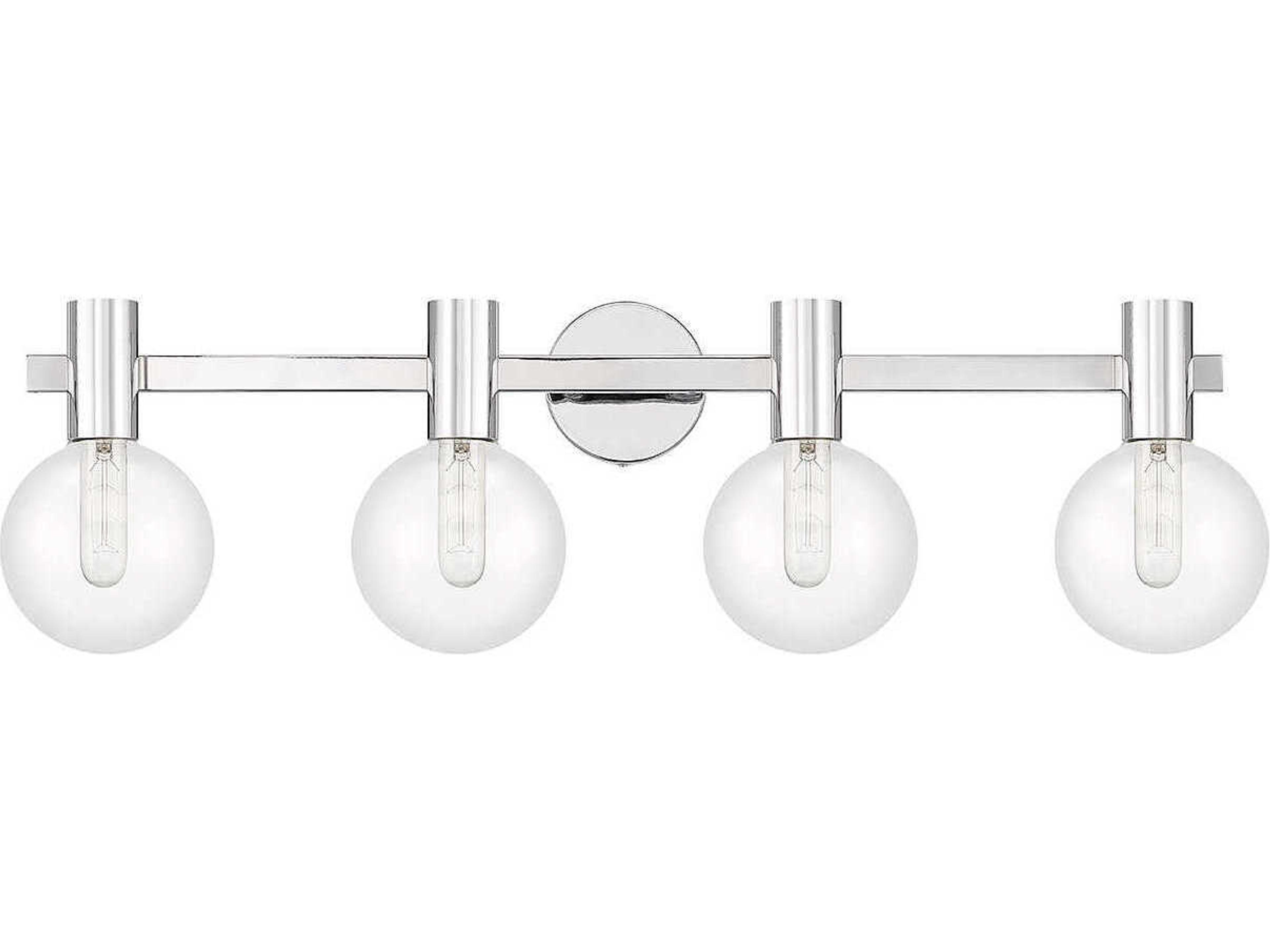 Savoy House Wright 4-Light Chrome Glass Vanity Light