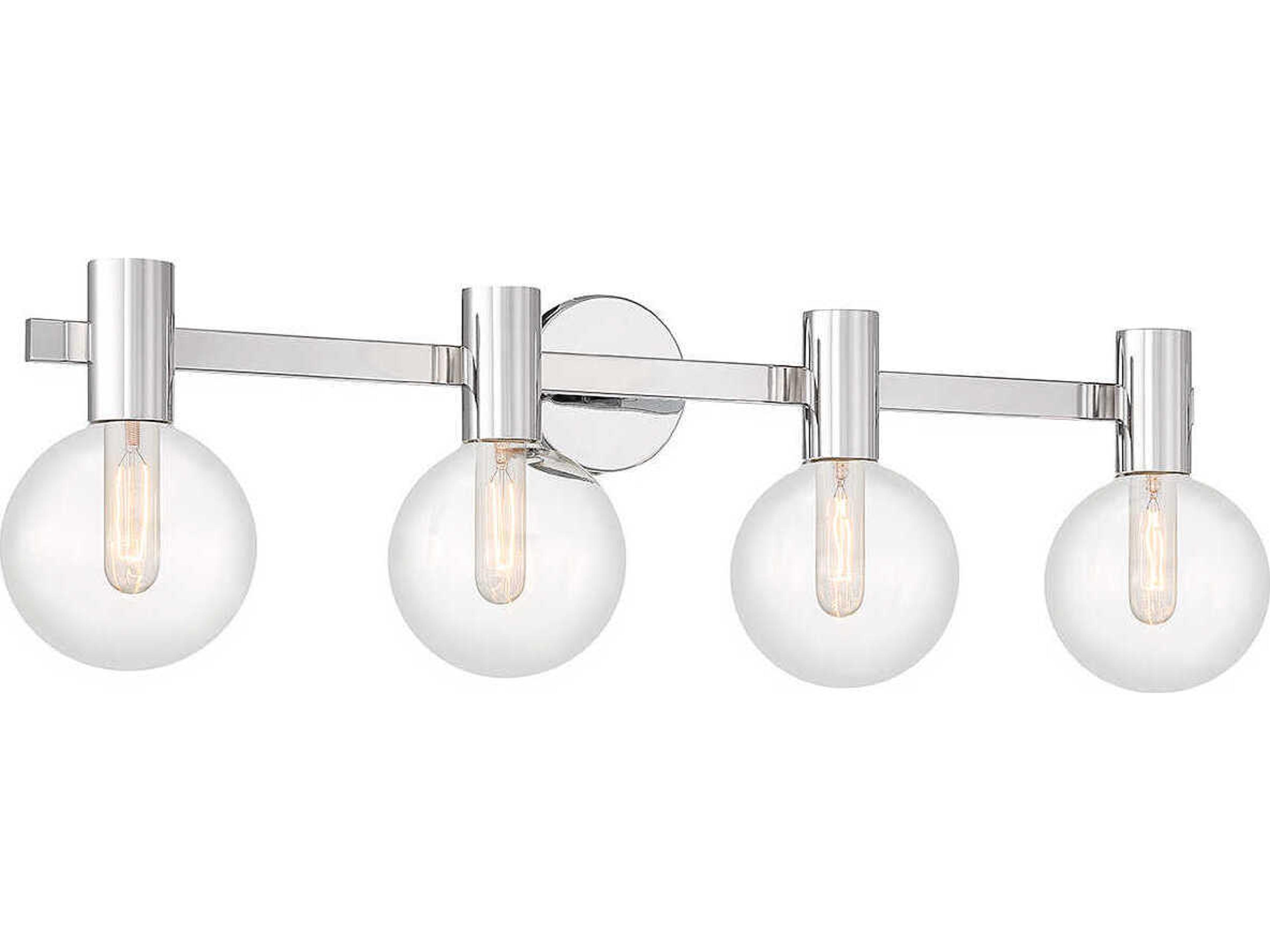 Savoy House Wright 4-Light Chrome Glass Vanity Light