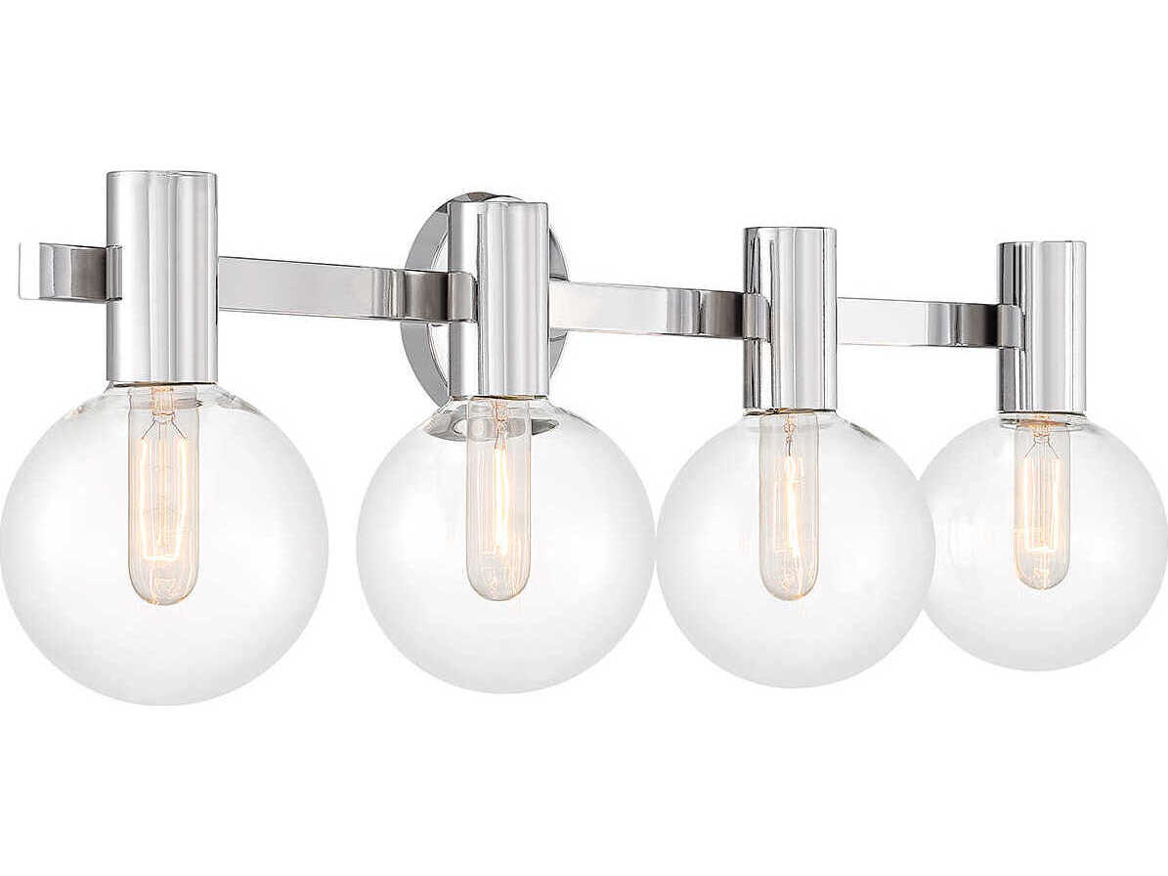 Savoy House Wright 4-Light Chrome Glass Vanity Light