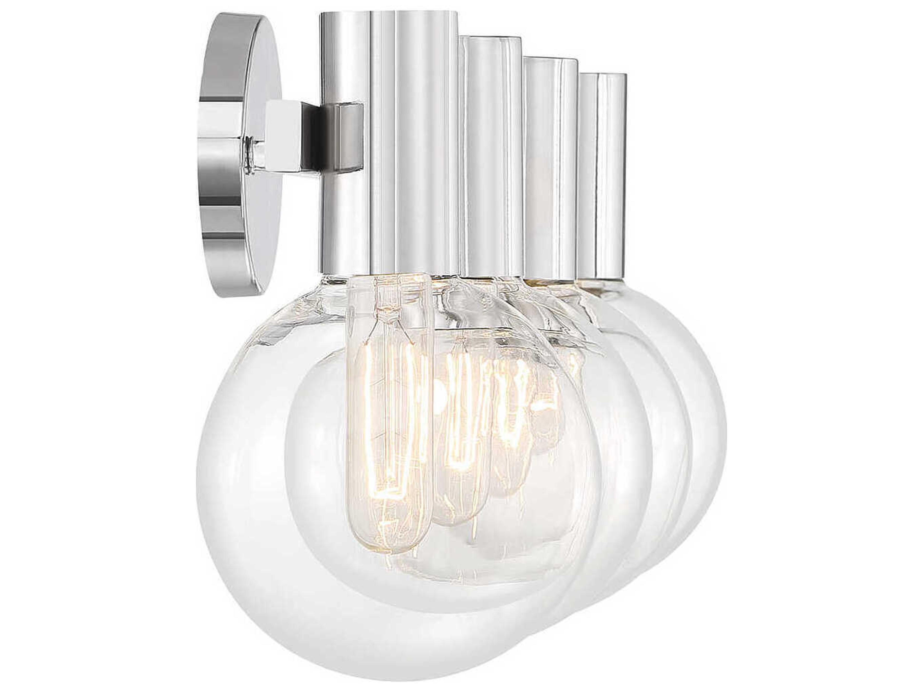 Savoy House Wright 4-Light Chrome Glass Vanity Light