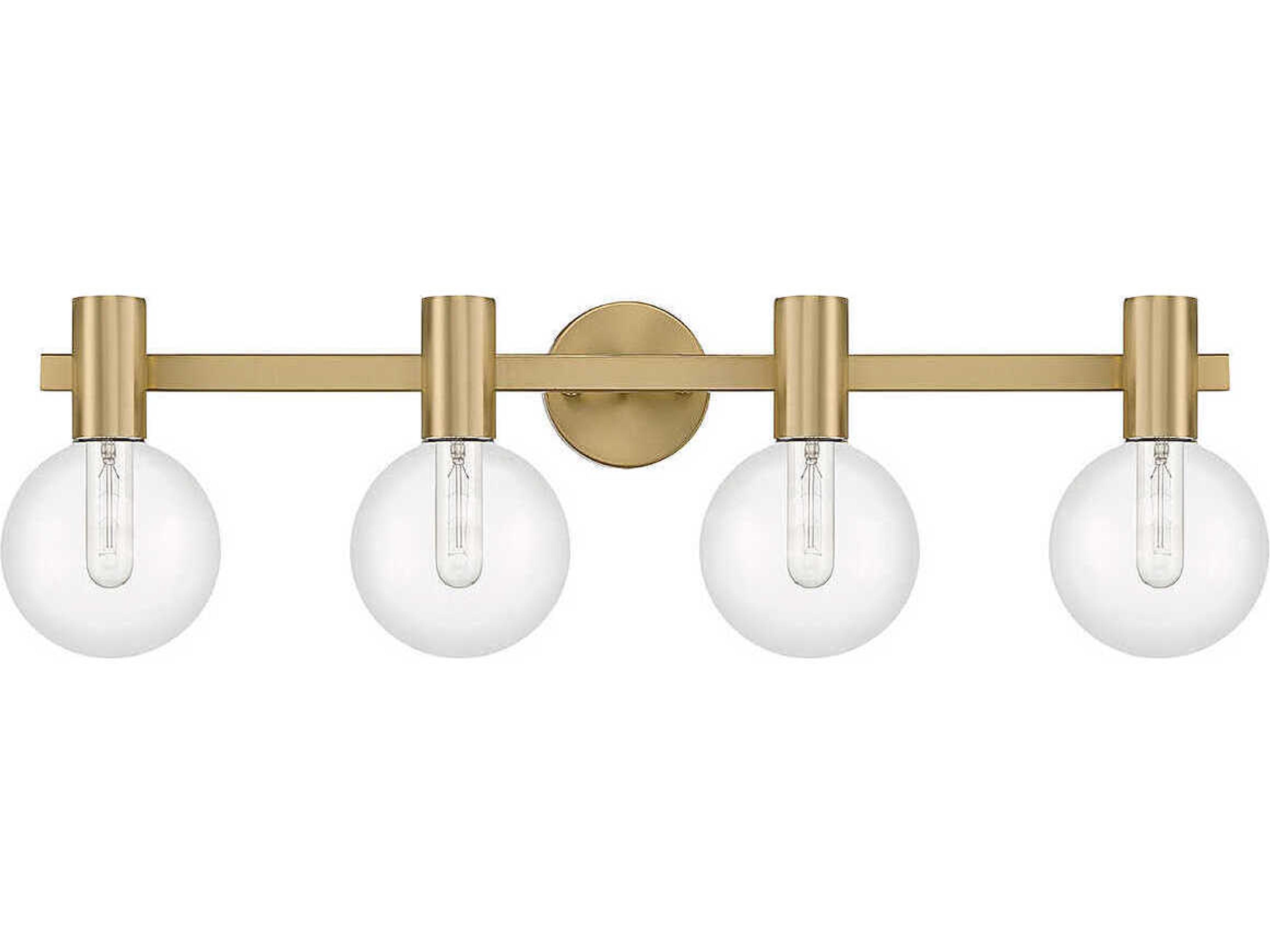 Savoy House Wright 4-Light Warm Brass Glass Vanity Light