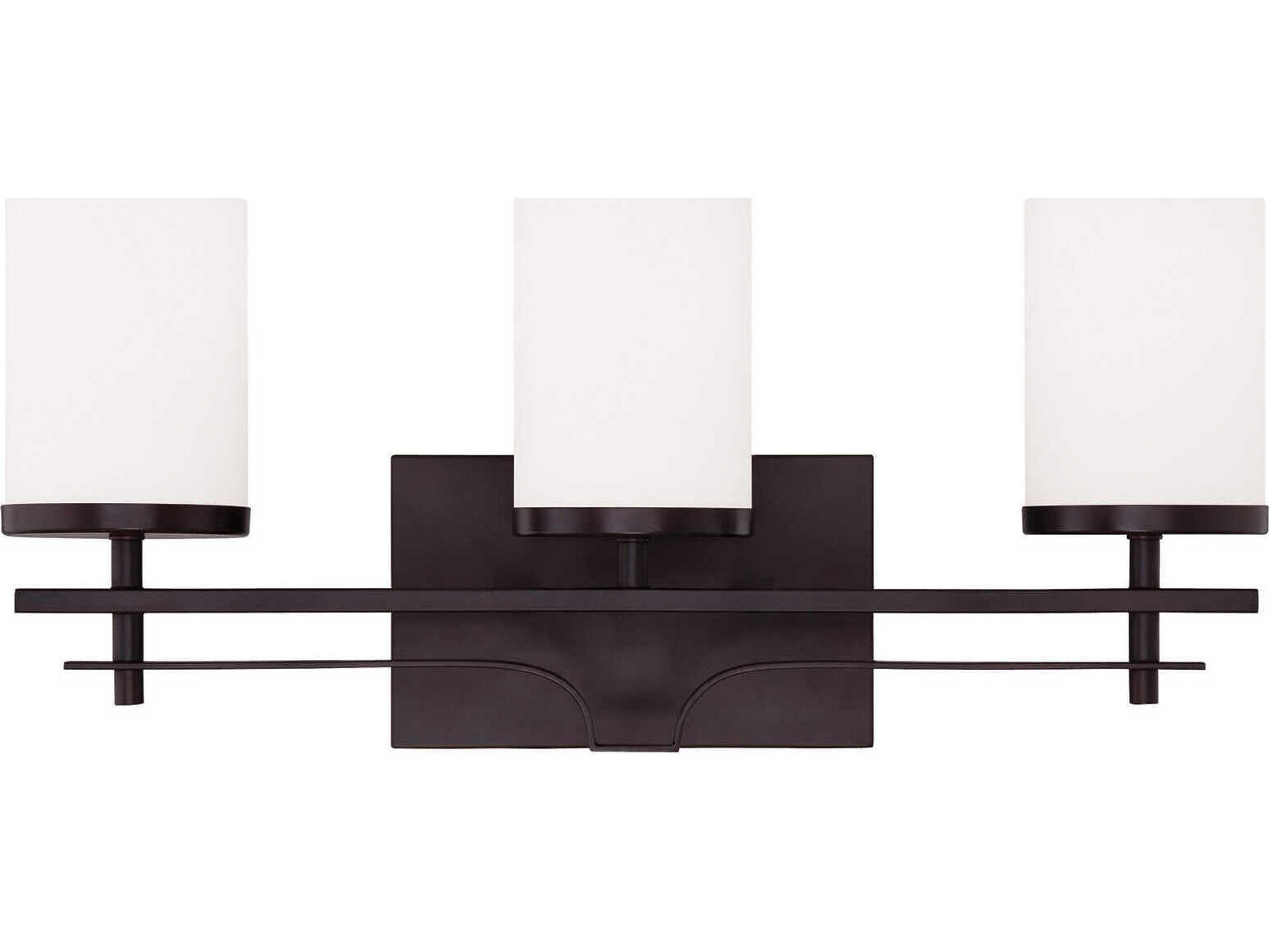 Colton 3-Light English Bronze Glass Vanity Light