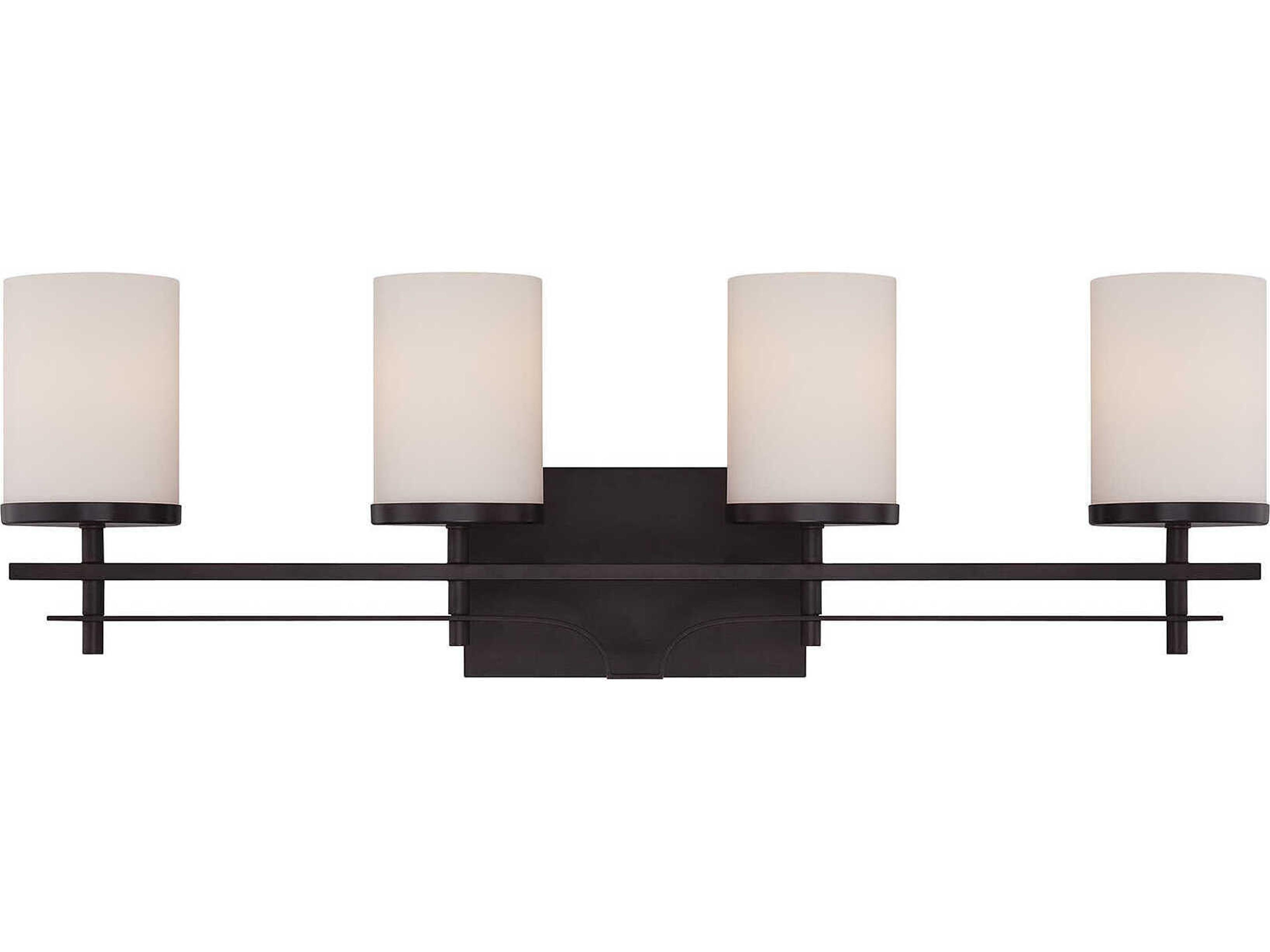 Colton 4-Light English Bronze Glass Vanity Light