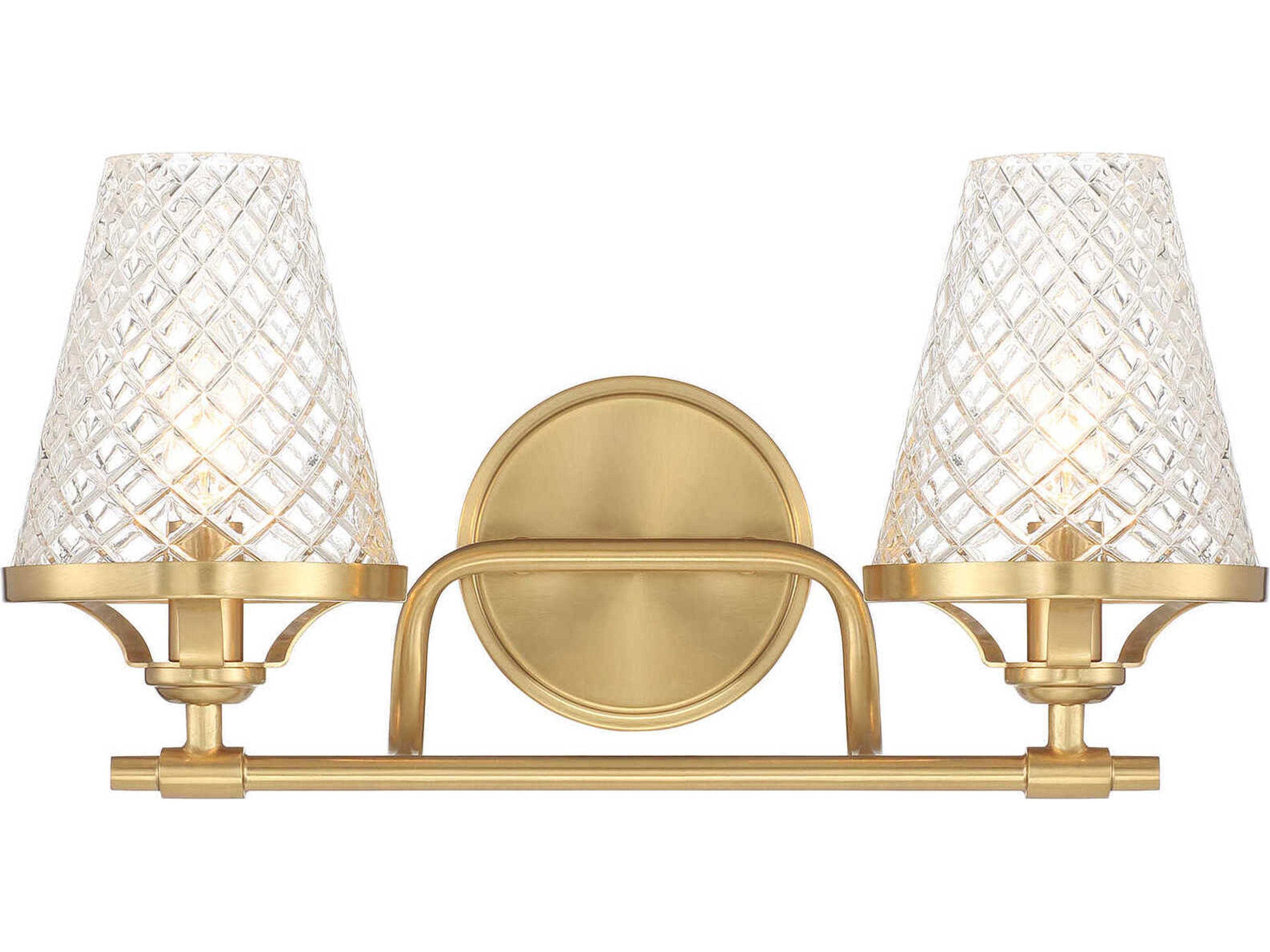 Candler 2-Light Warm Brass Vanity Light