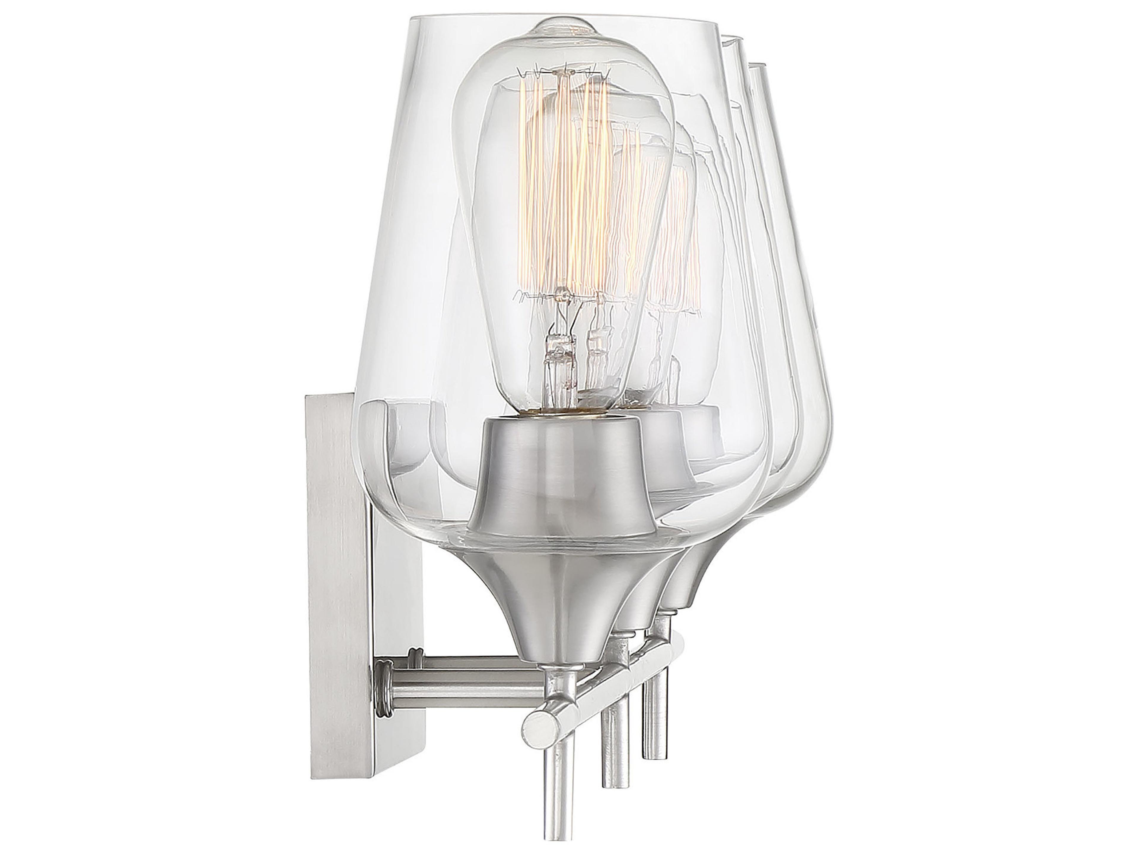 Savoy House Octave 3-Light Satin Nickel Glass Vanity Light