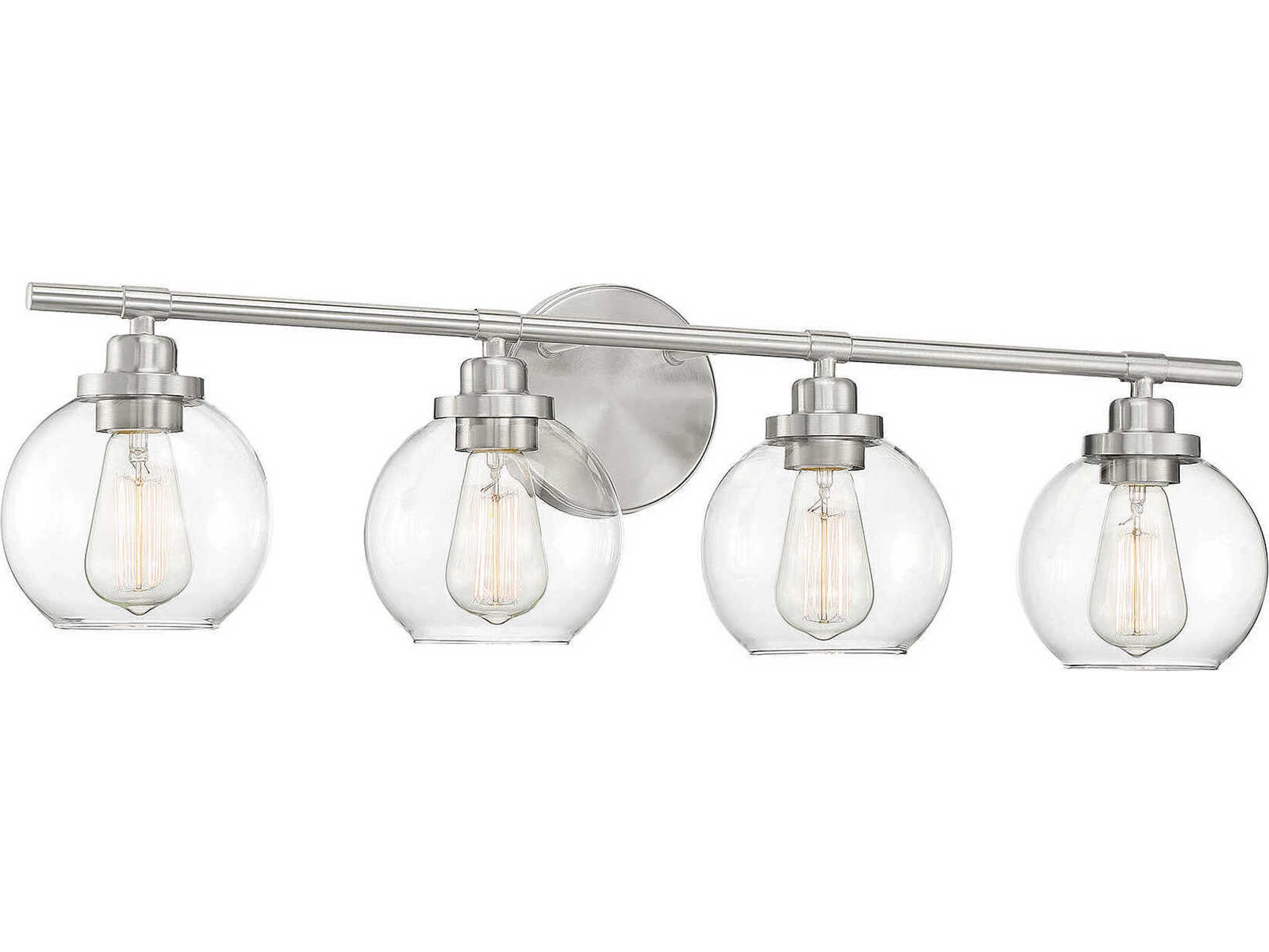 Savoy House Carson 4-Light Satin Nickel Glass Vanity Light
