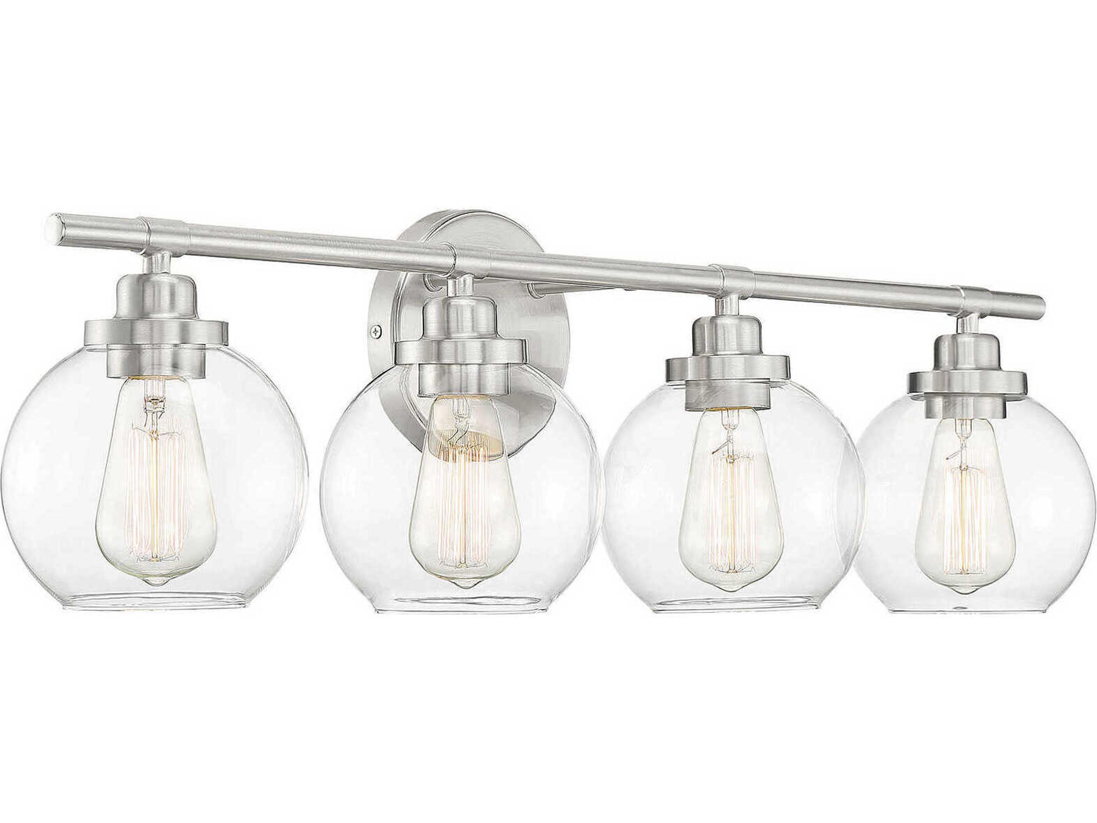 Savoy House Carson 4-Light Satin Nickel Glass Vanity Light
