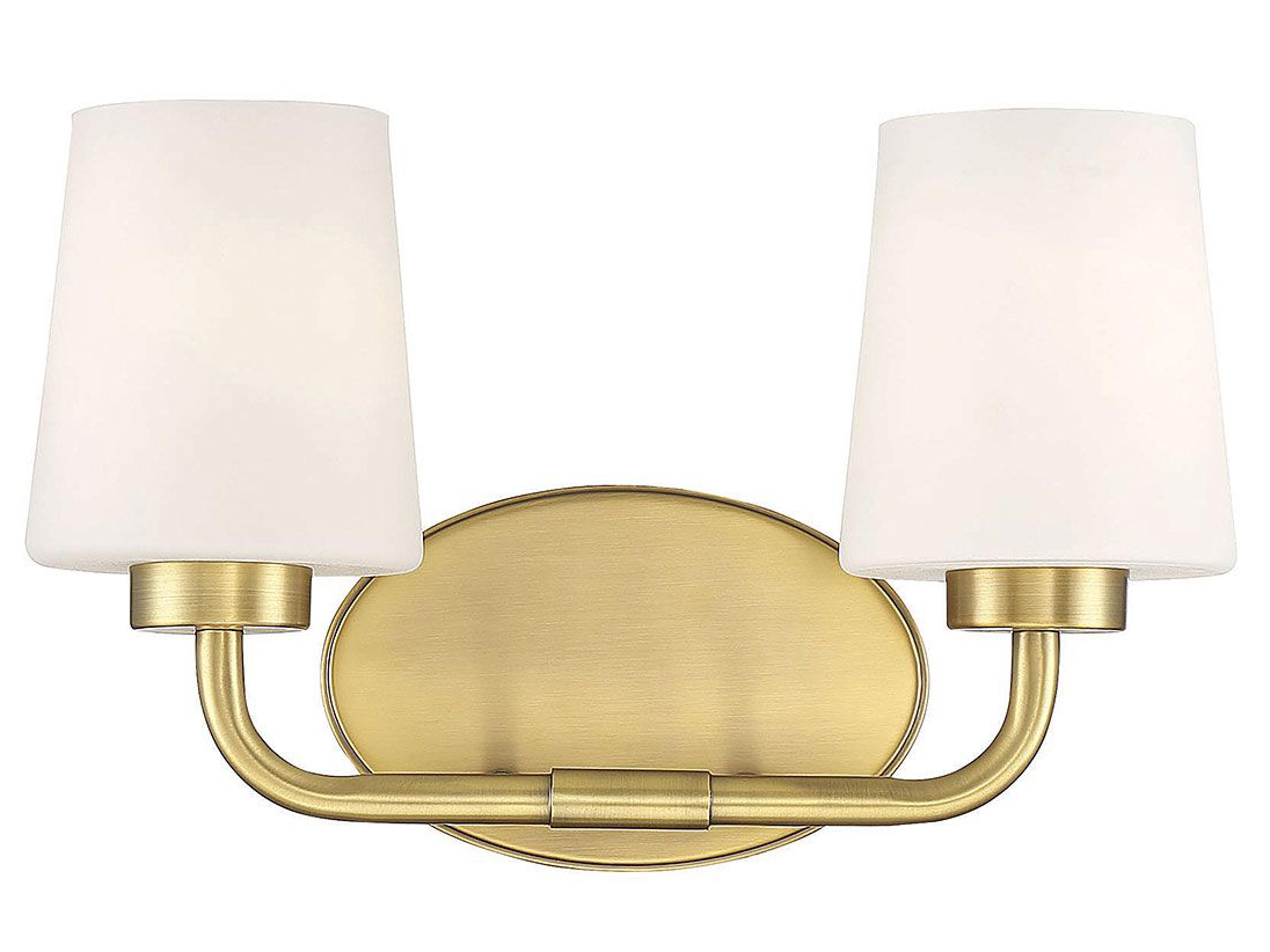 Capra 2-Light Warm Brass Glass Vanity Light