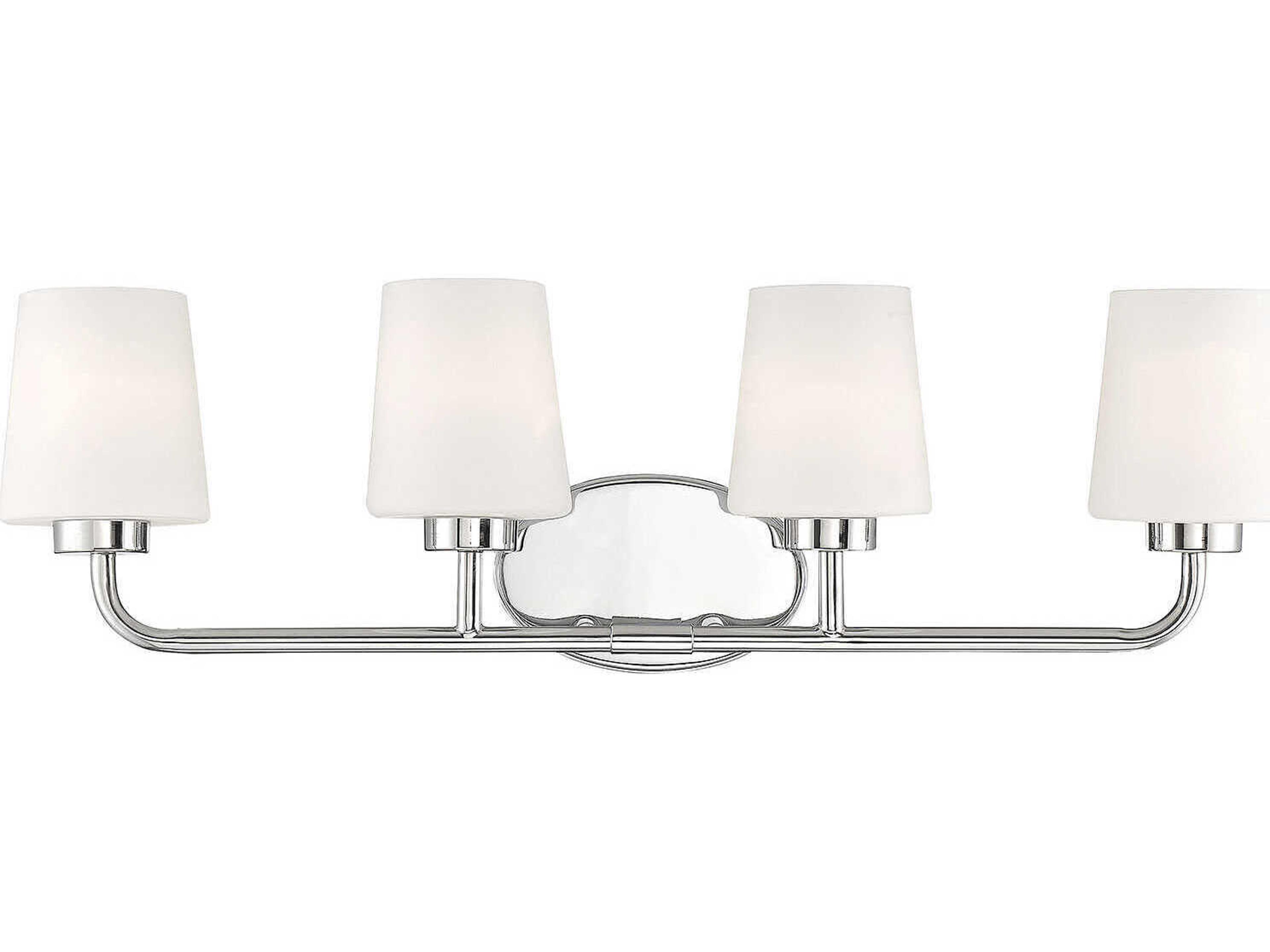Capra 4-Light Polished Nickel Glass Vanity Light
