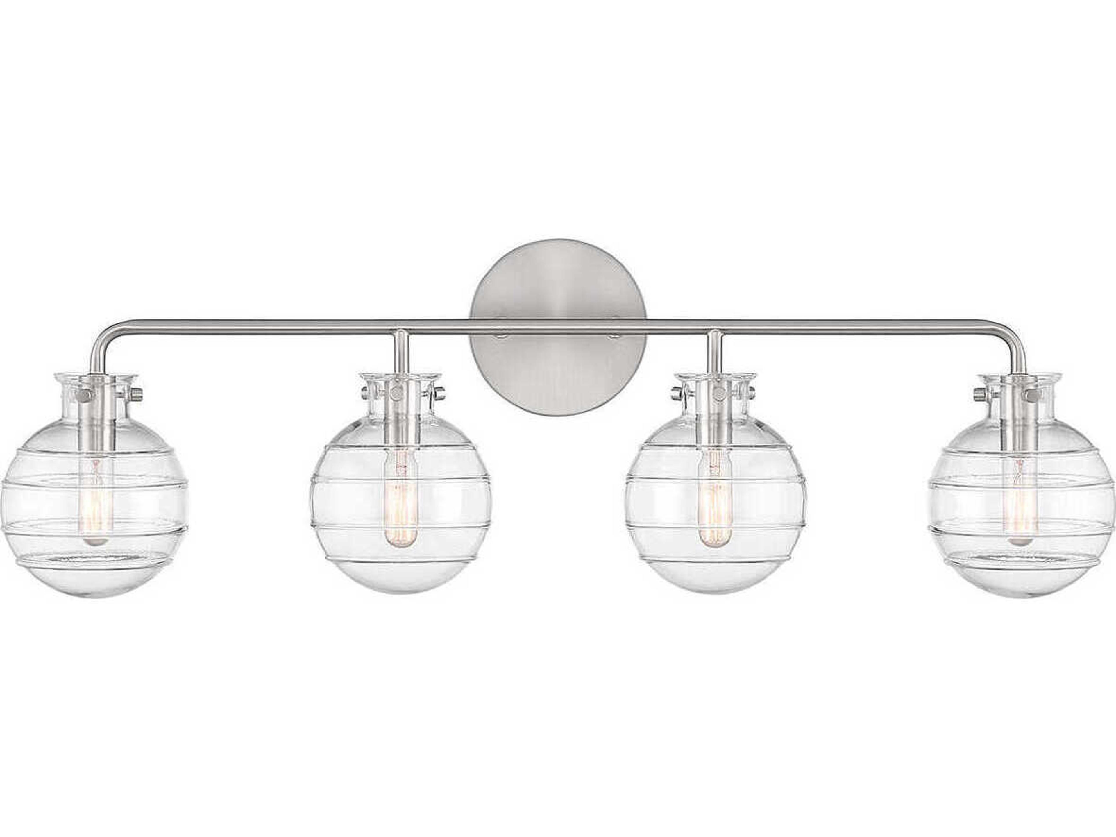 Mason 4-Light Satin Nickel Glass Vanity Light