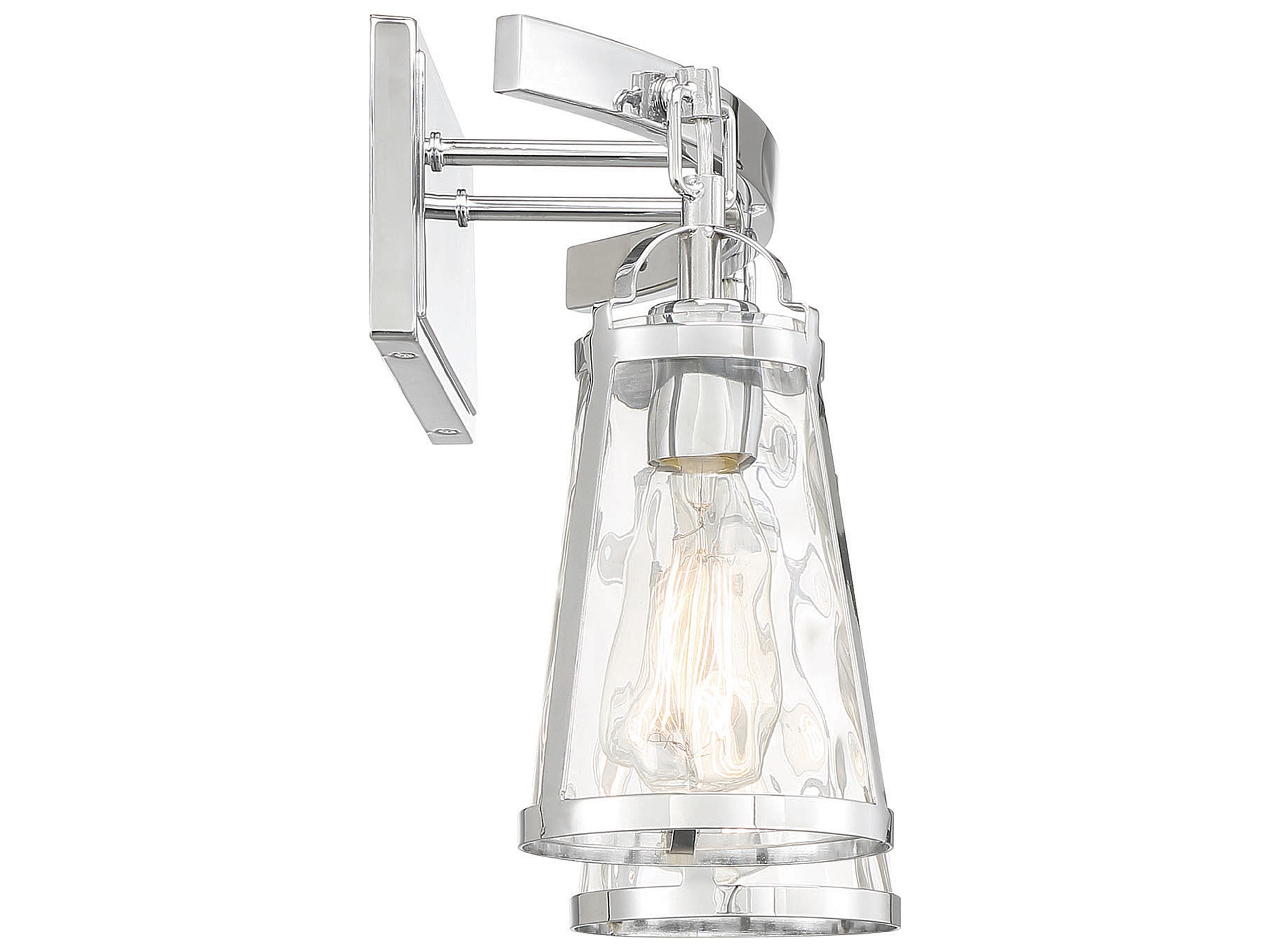 Savoy House Albany 2-Light Polished Chrome Glass Vanity Light