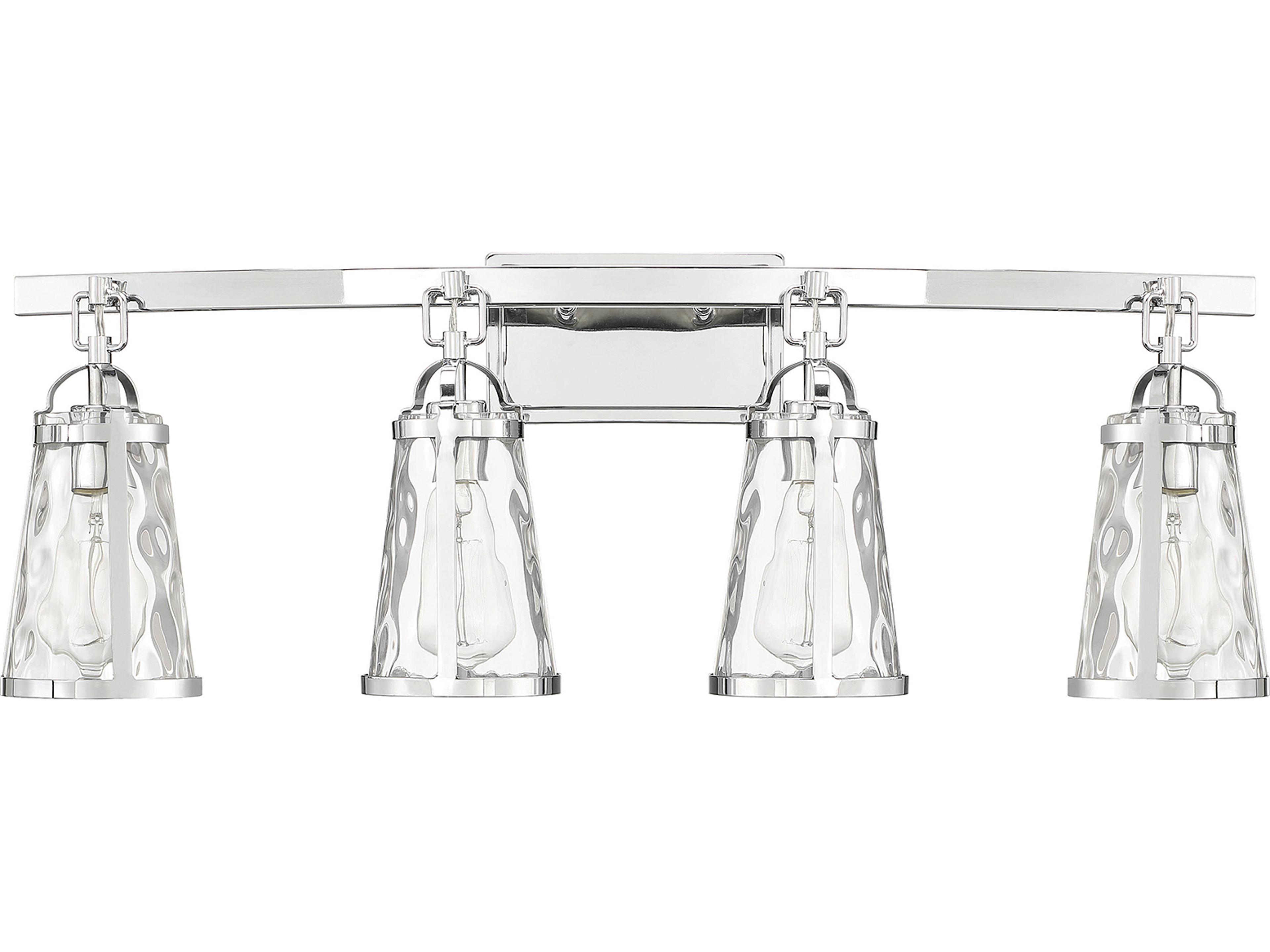 Savoy House Albany 4-Light Polished Chrome Glass Vanity Light