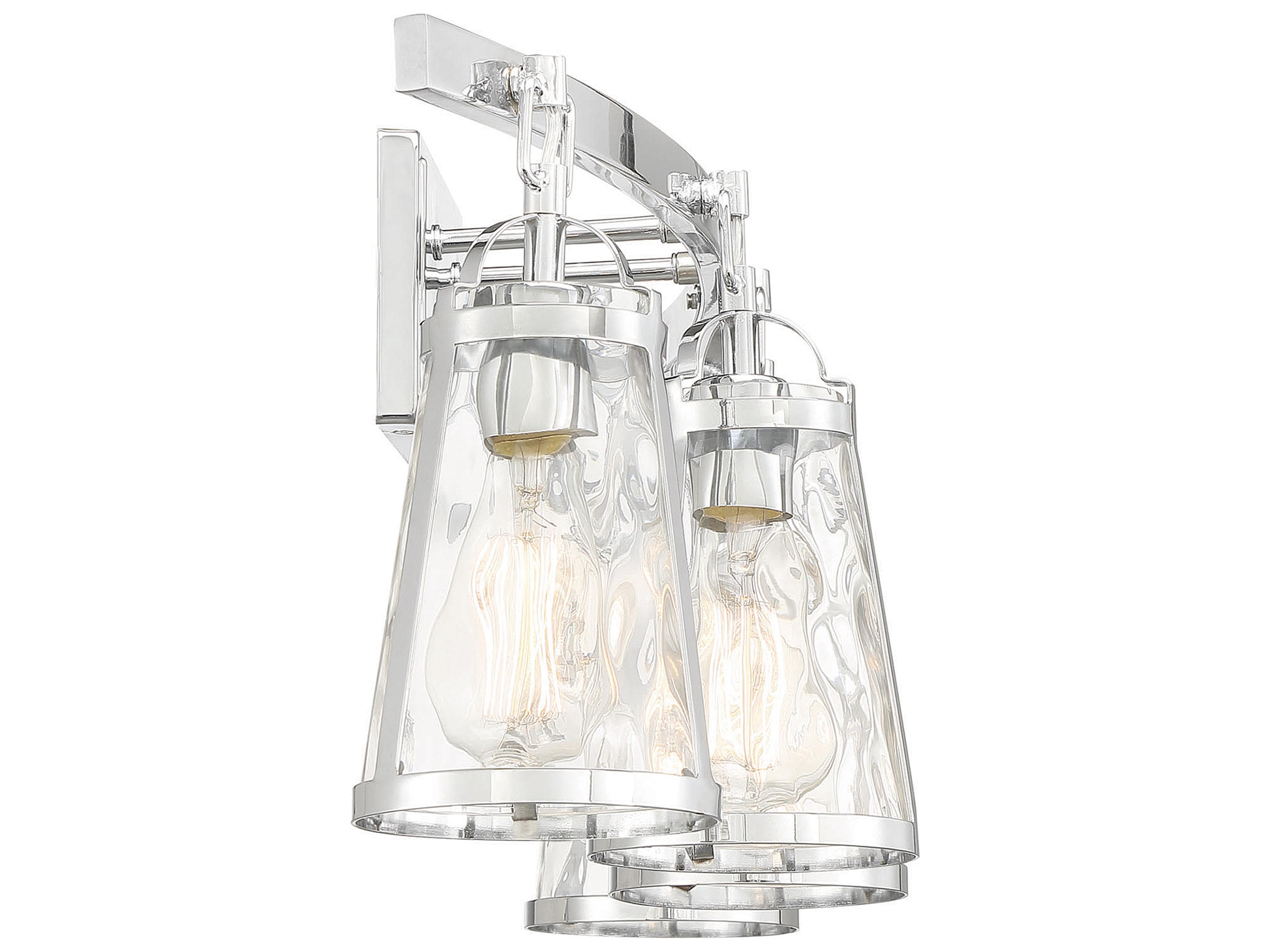 Savoy House Albany 4-Light Polished Chrome Glass Vanity Light