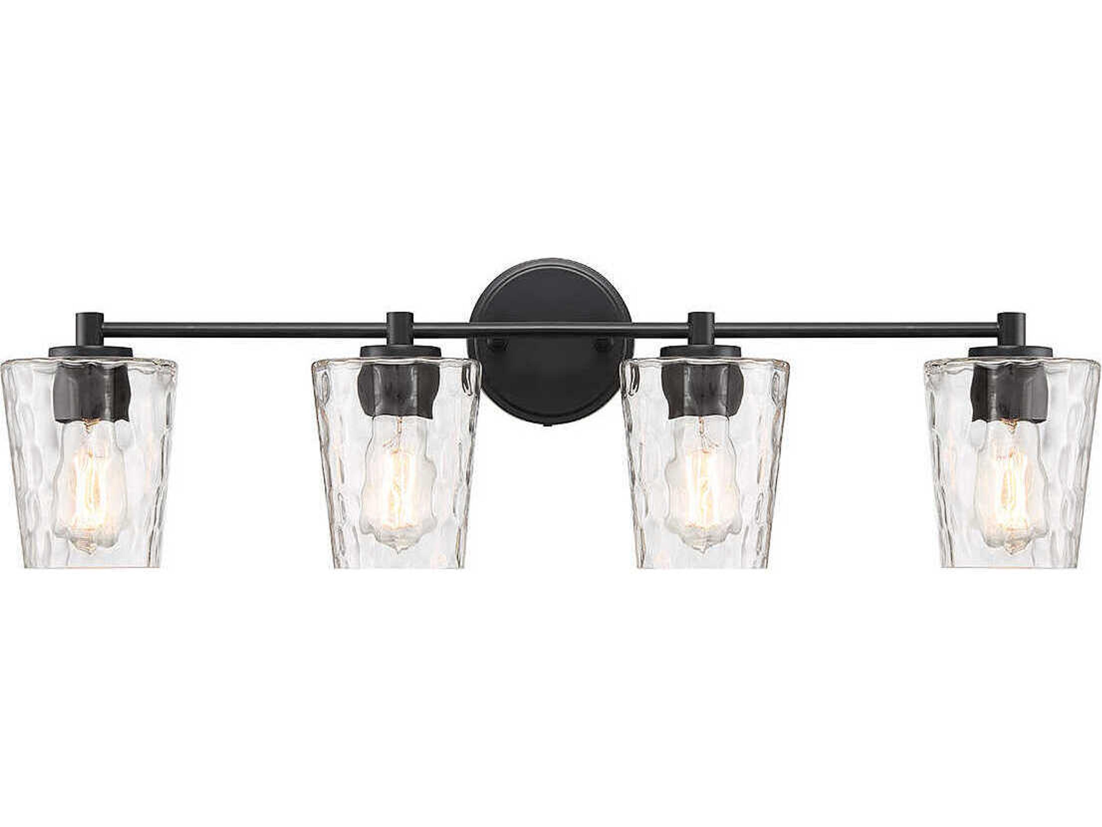 Ballas 4-Light Matte Black Glass Vanity Light