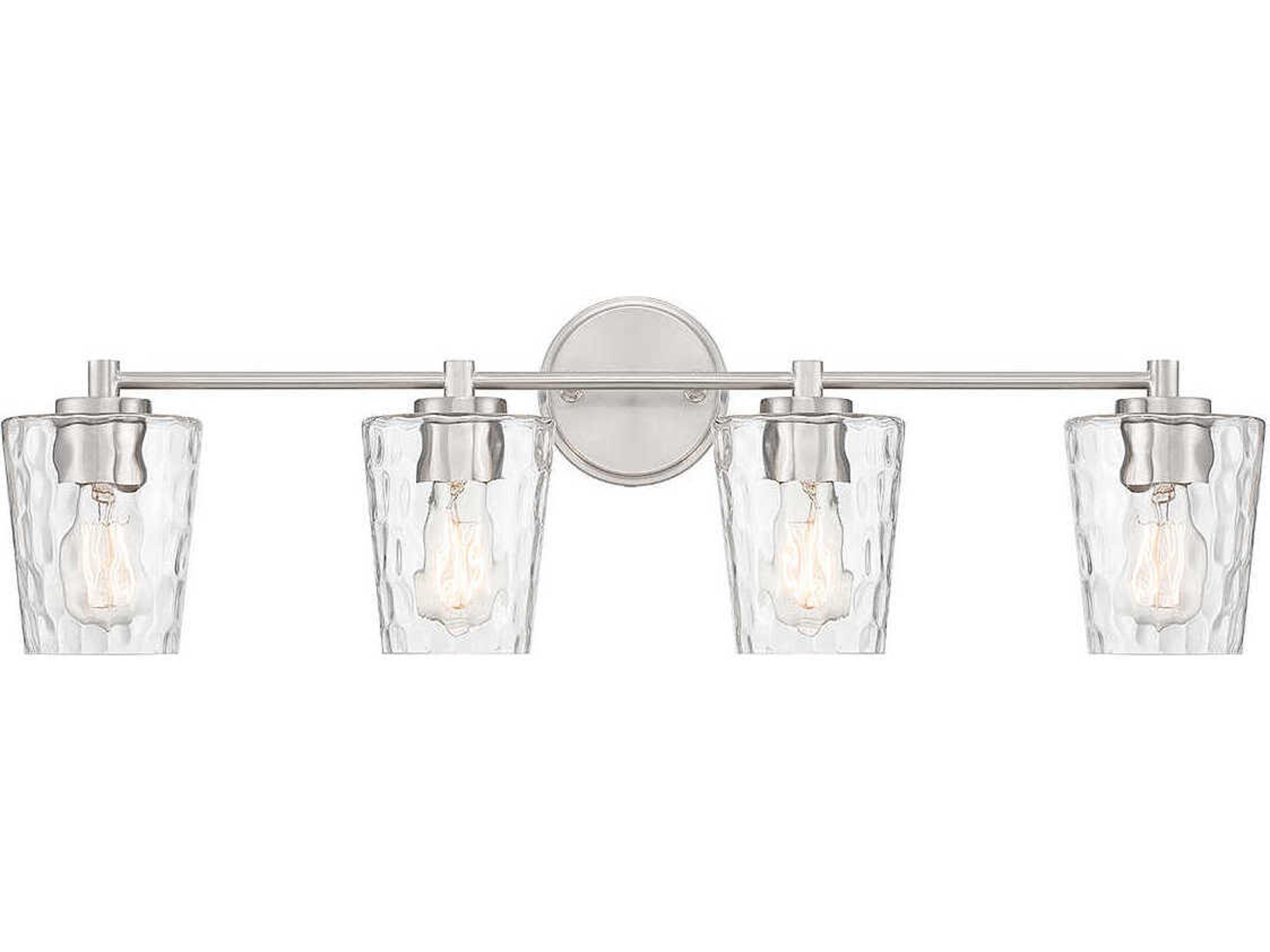 Ballas 4-Light Satin Nickel Glass Vanity Light