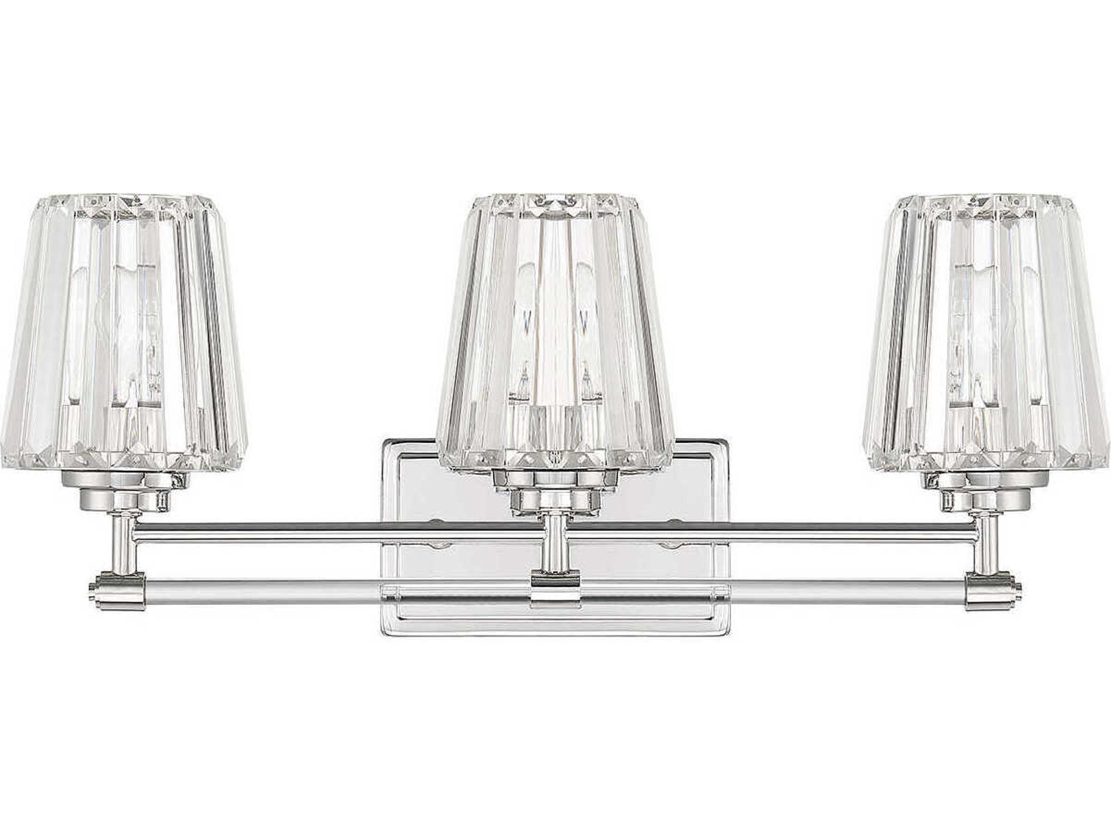 Savoy House Garnet 3-Light Polished Nickel Chrome Vanity Light