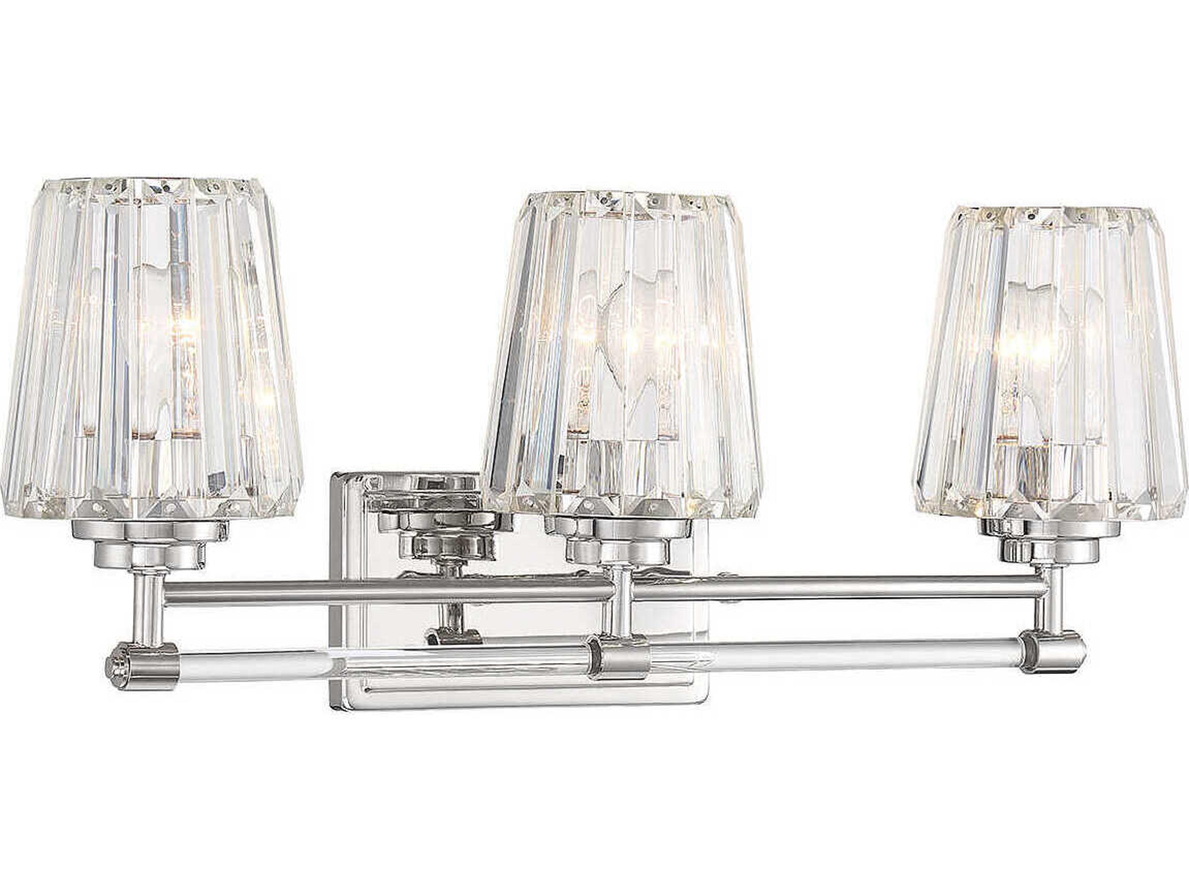 Savoy House Garnet 3-Light Polished Nickel Chrome Vanity Light