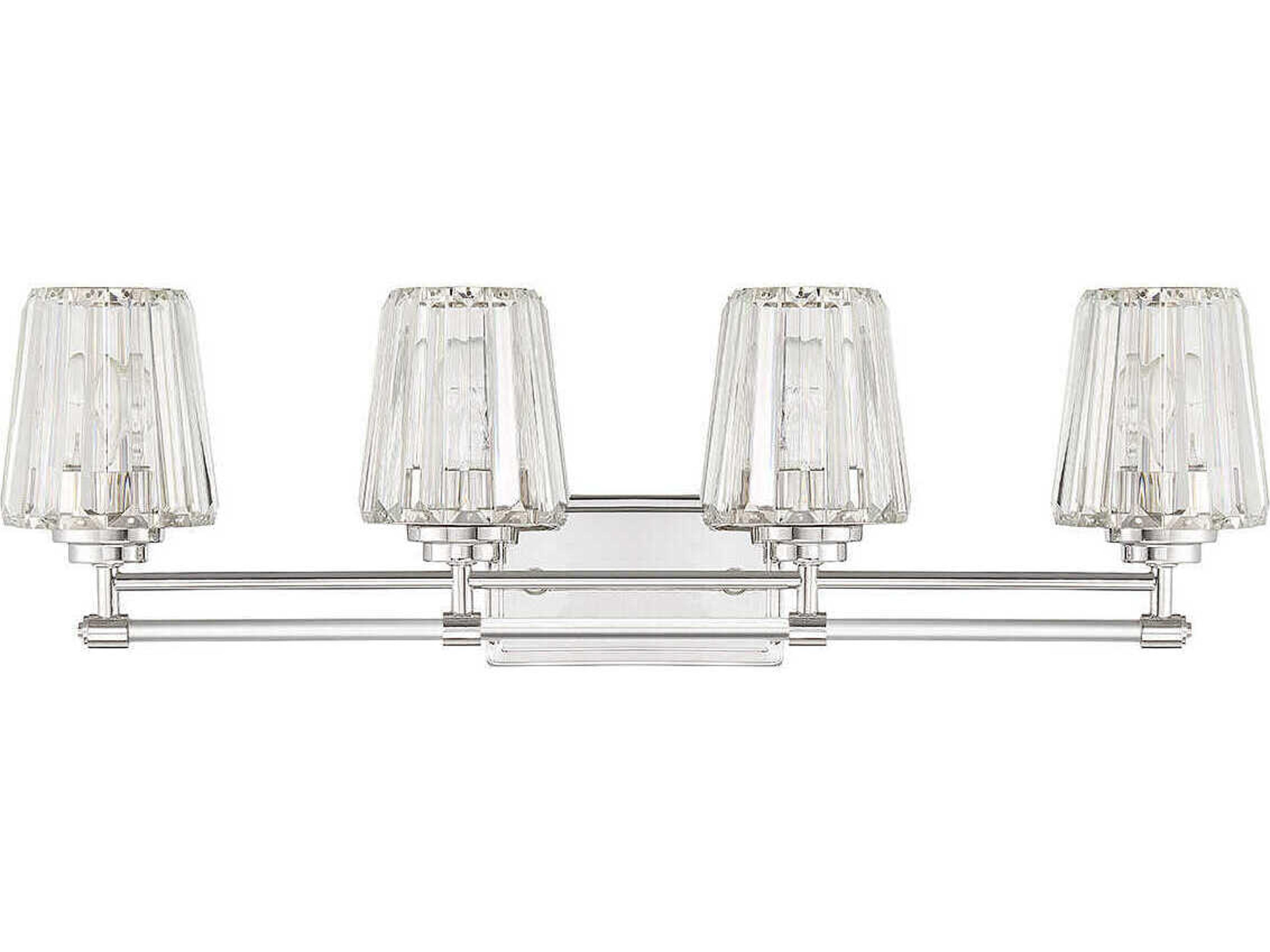 Savoy House Garnet 4-Light Polished Nickel Chrome Crystal Vanity Light