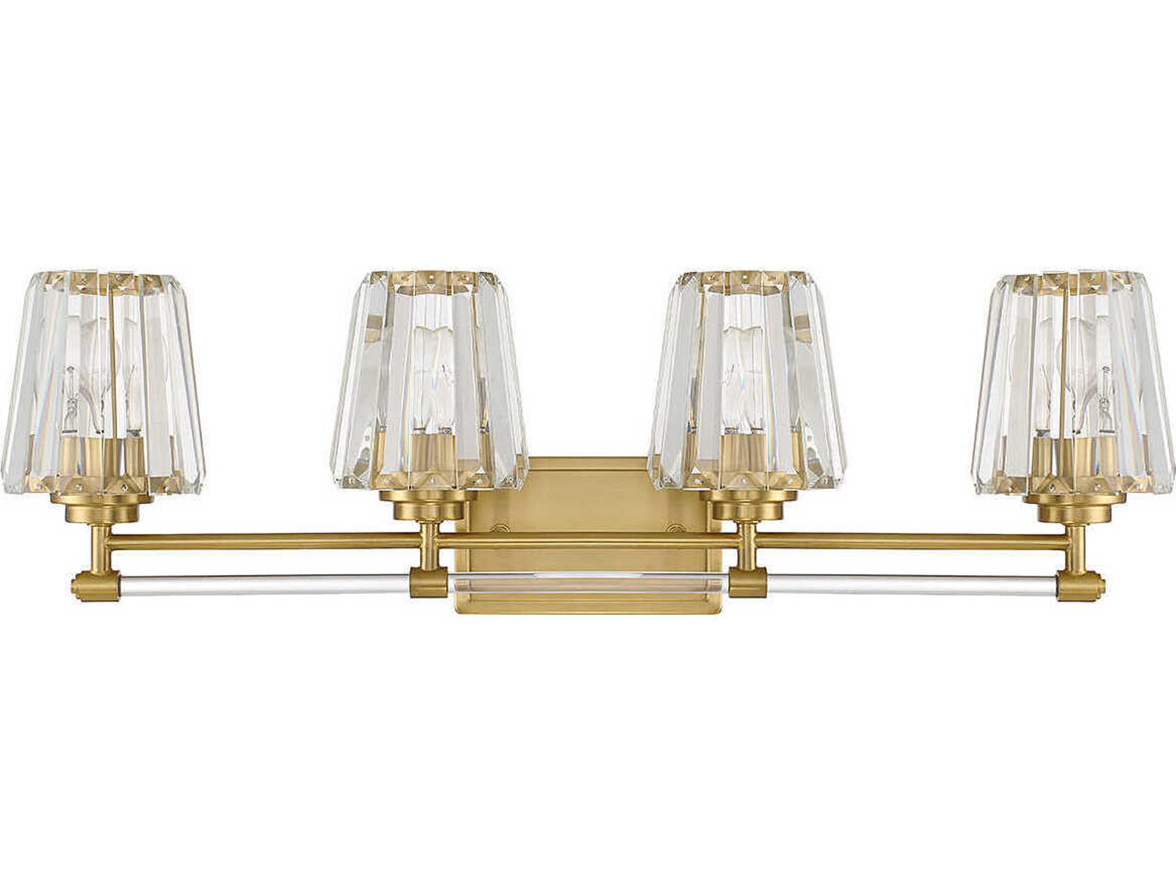 Savoy House Garnet 4-Light Warm Brass Crystal Vanity Light