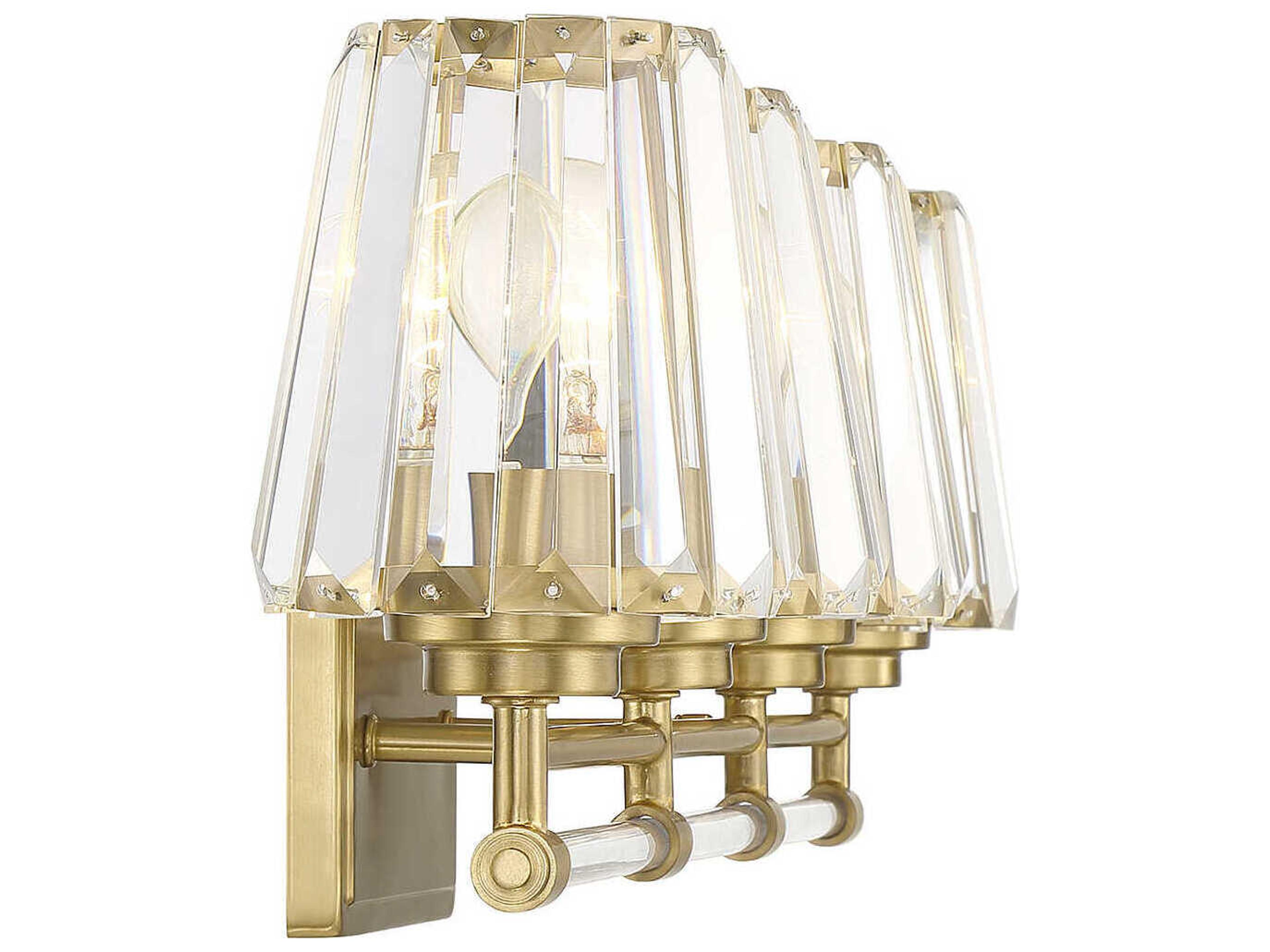 Savoy House Garnet 4-Light Warm Brass Crystal Vanity Light