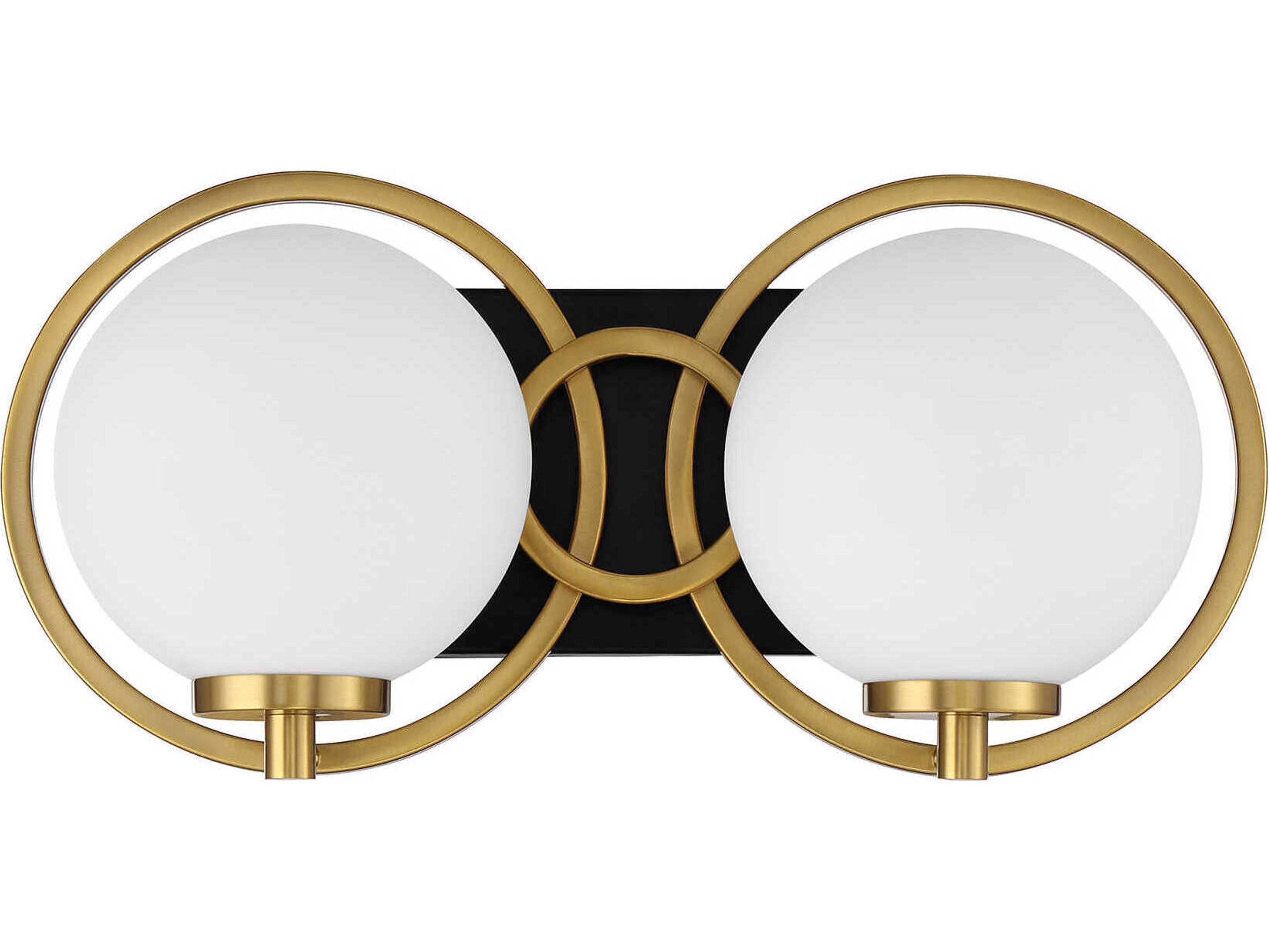 Savoy House Alhambra 2-Light Matte Black Warm Brass Vanity Light