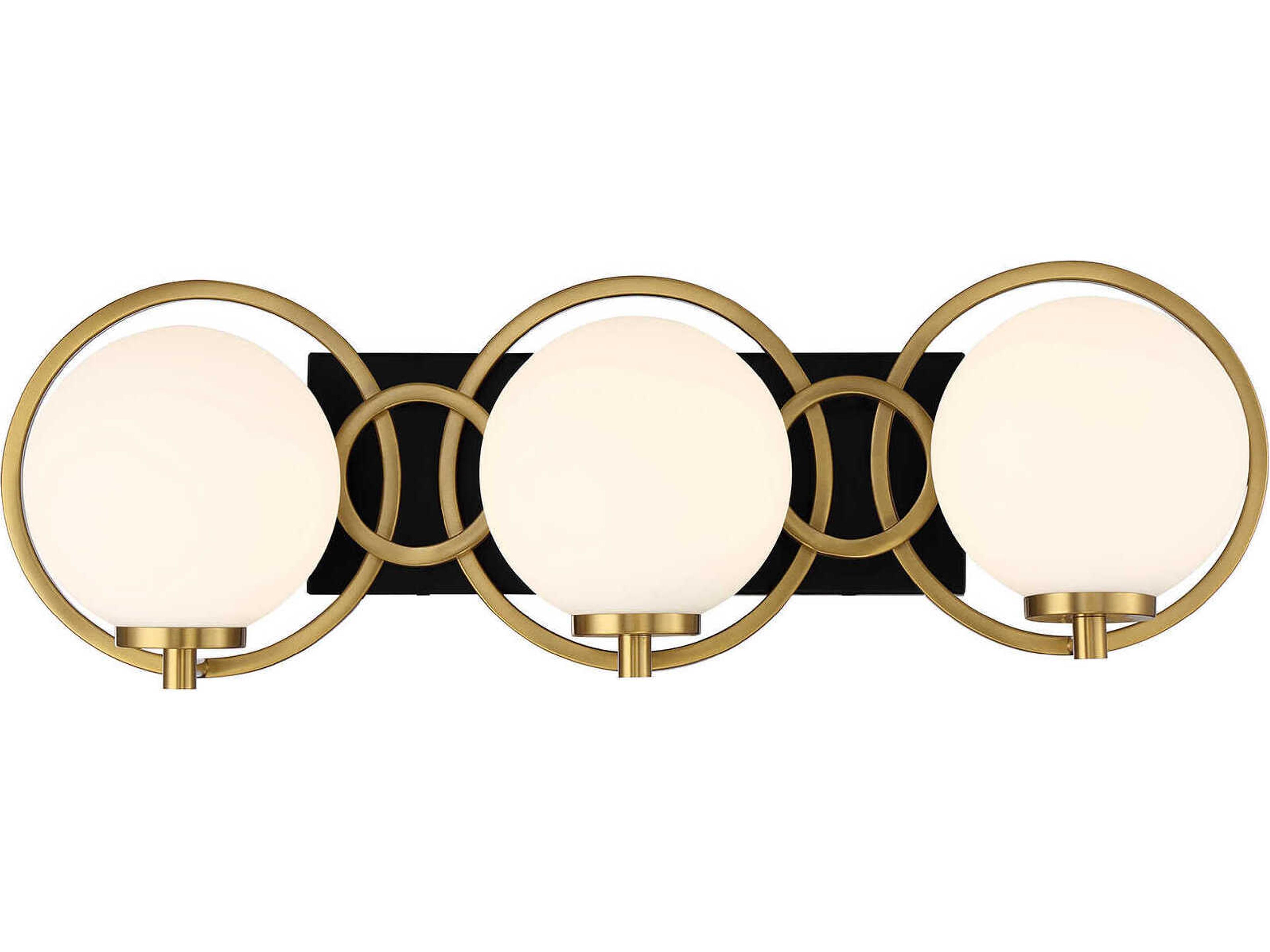 Alhambra 3-Light Matte Black Warm Brass Vanity Light