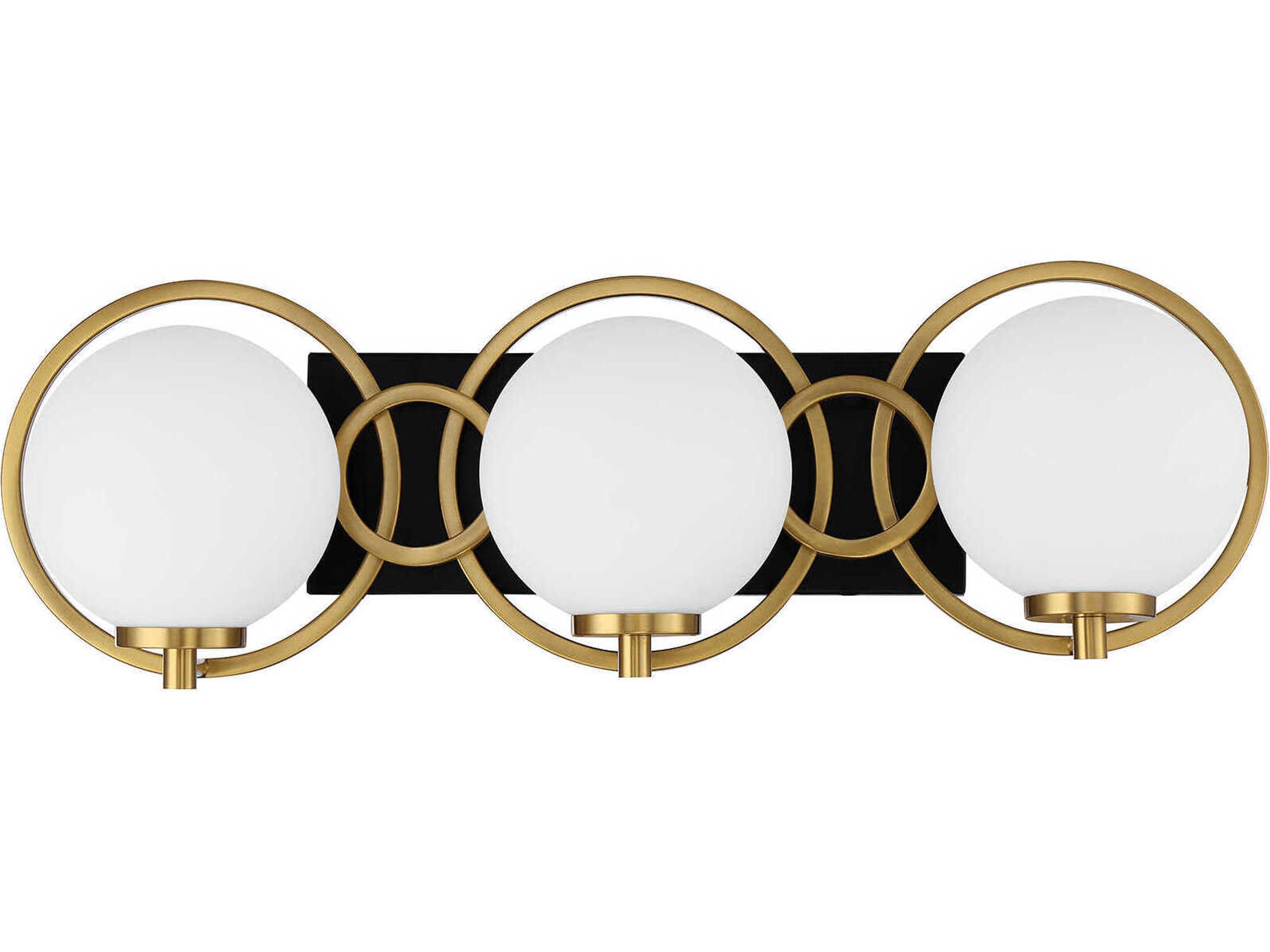 Savoy House Alhambra 3-Light Matte Black Warm Brass Vanity Light