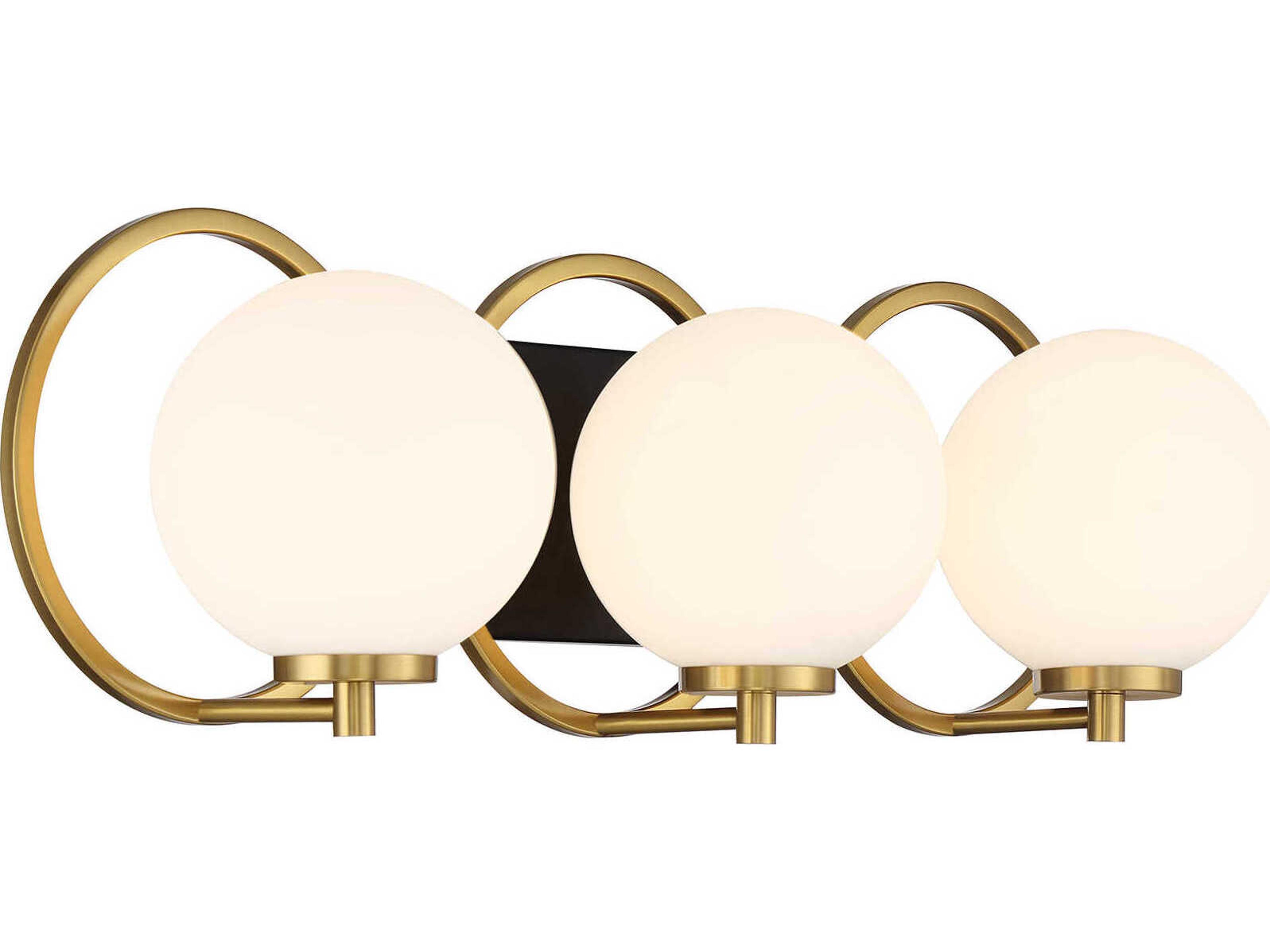 Savoy House Alhambra 3-Light Matte Black Warm Brass Vanity Light