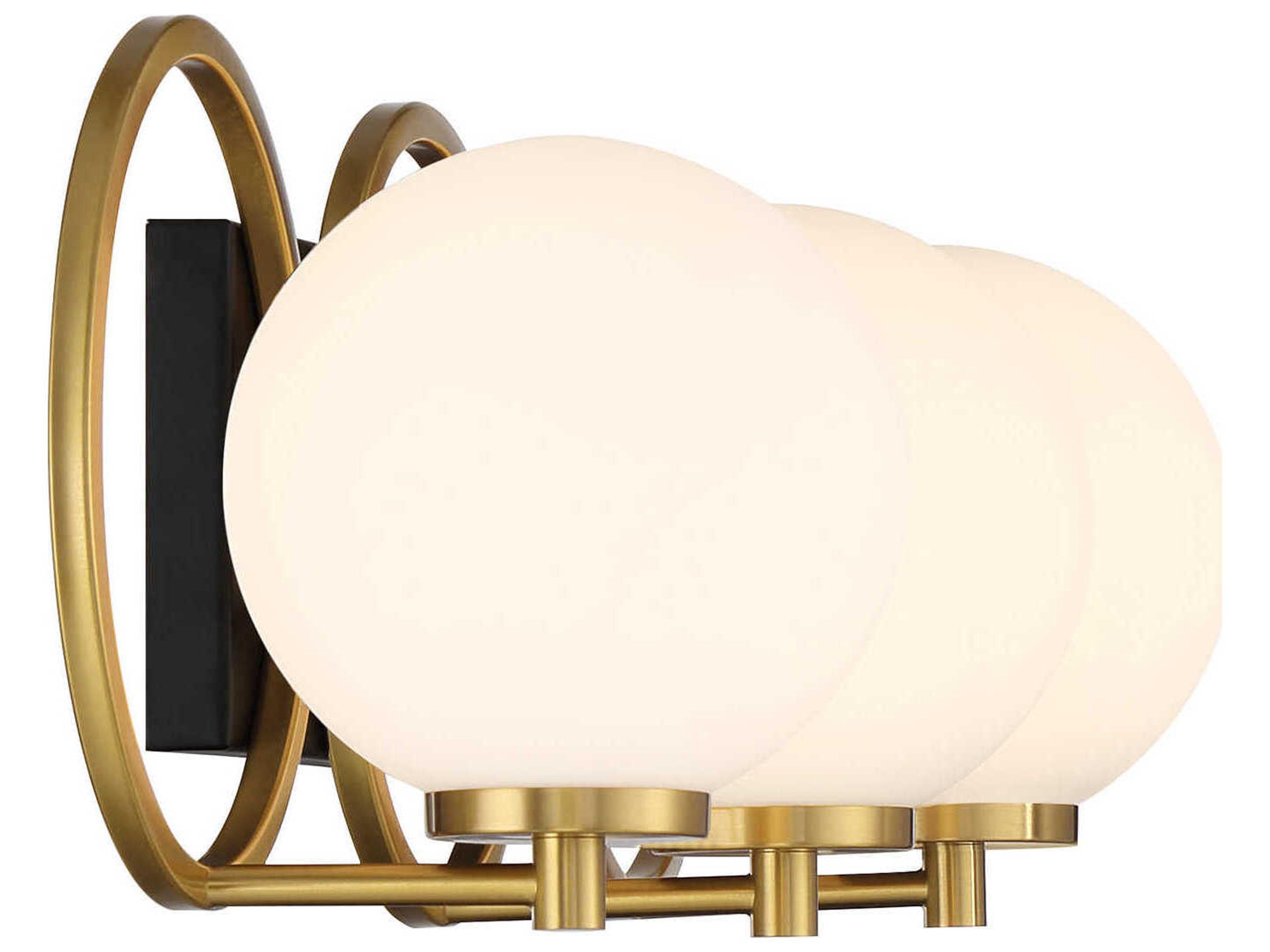 Savoy House Alhambra 3-Light Matte Black Warm Brass Vanity Light