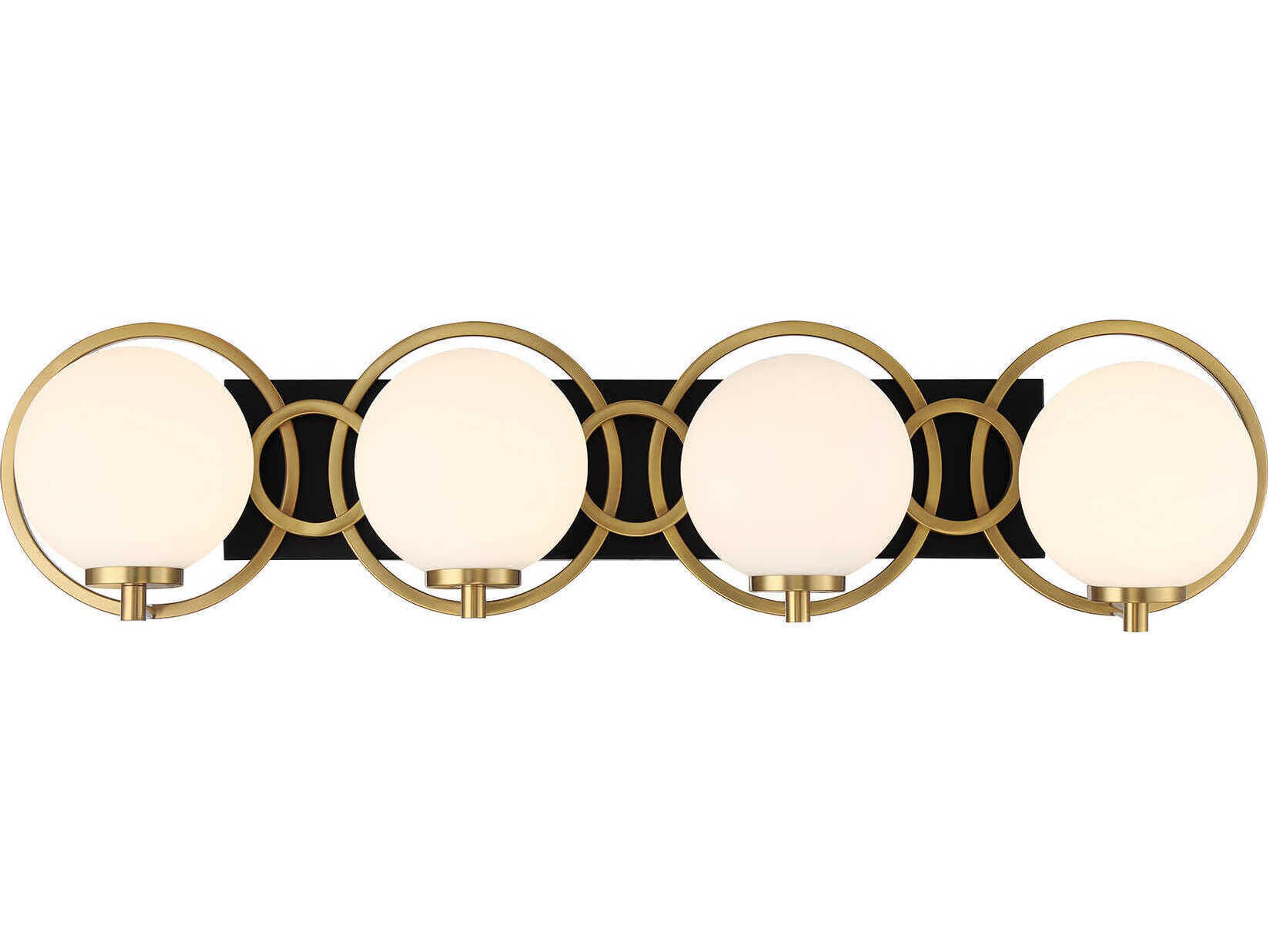 Alhambra 4-Light Matte Black Warm Brass Vanity Light