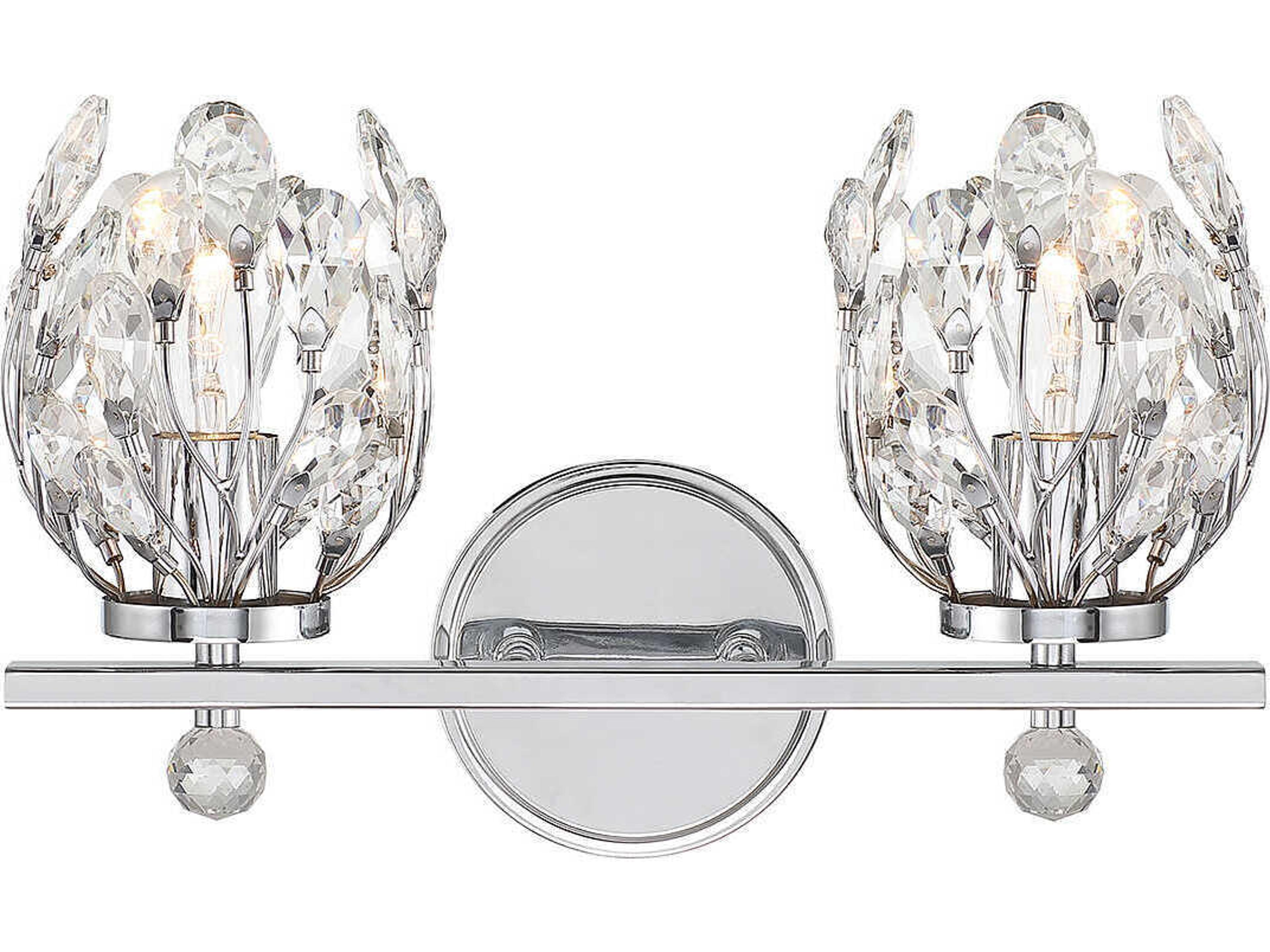 Moreno 2-Light Chrome Crystal Vanity Light