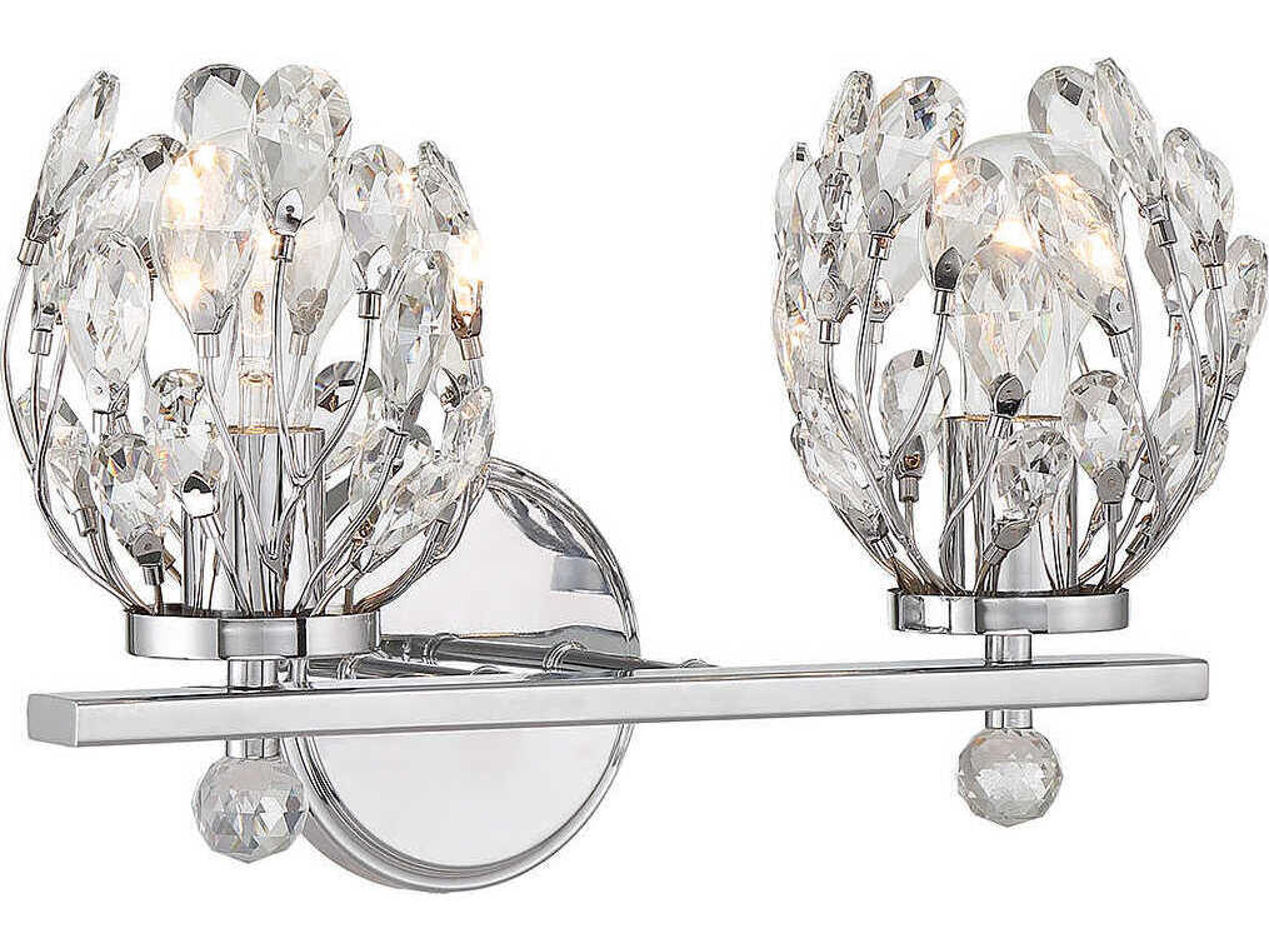 Savoy House Moreno 2-Light Chrome Crystal Vanity Light