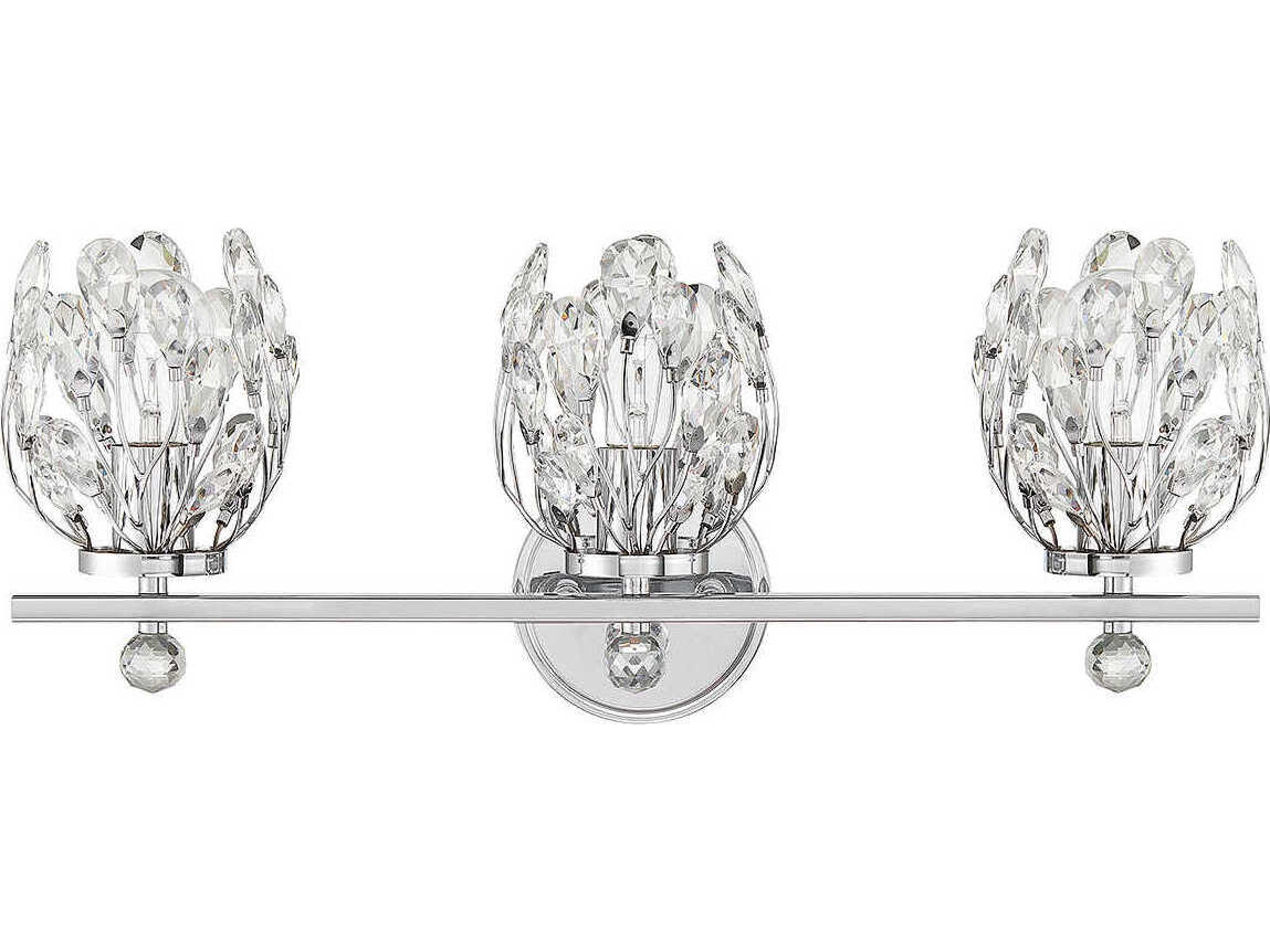 Savoy House Moreno 3-Light Chrome Crystal Vanity Light
