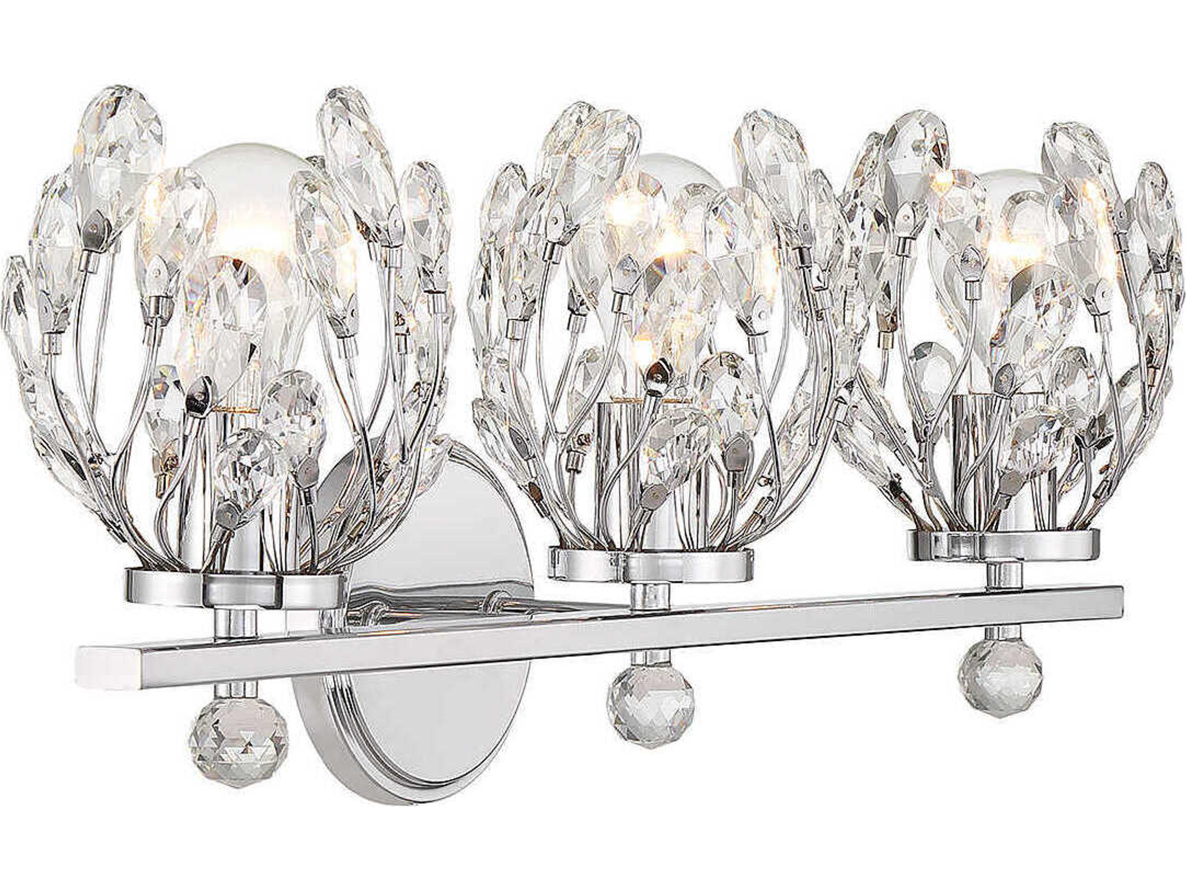 Savoy House Moreno 3-Light Chrome Crystal Vanity Light