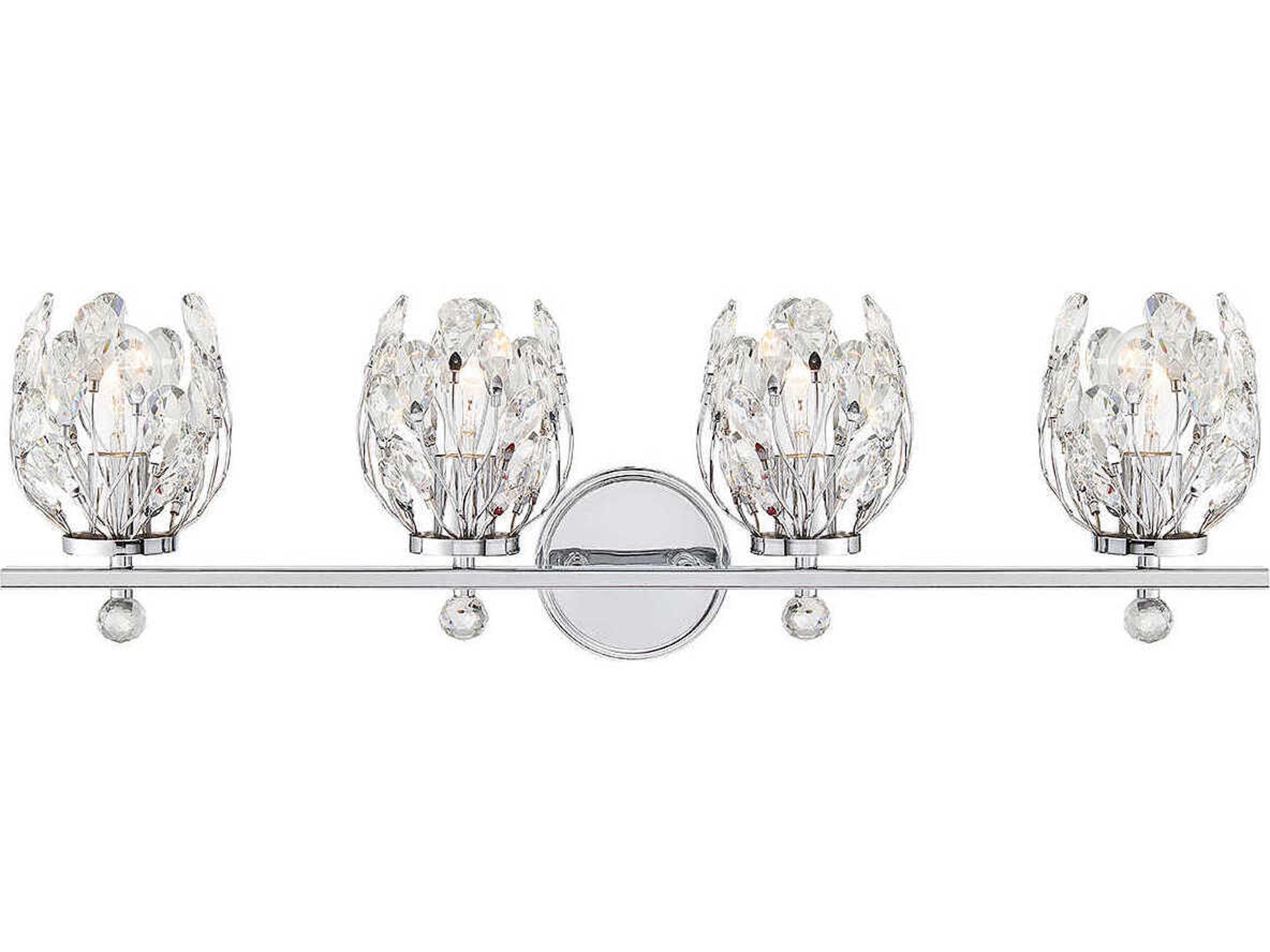 Moreno 4-Light Chrome Crystal Vanity Light