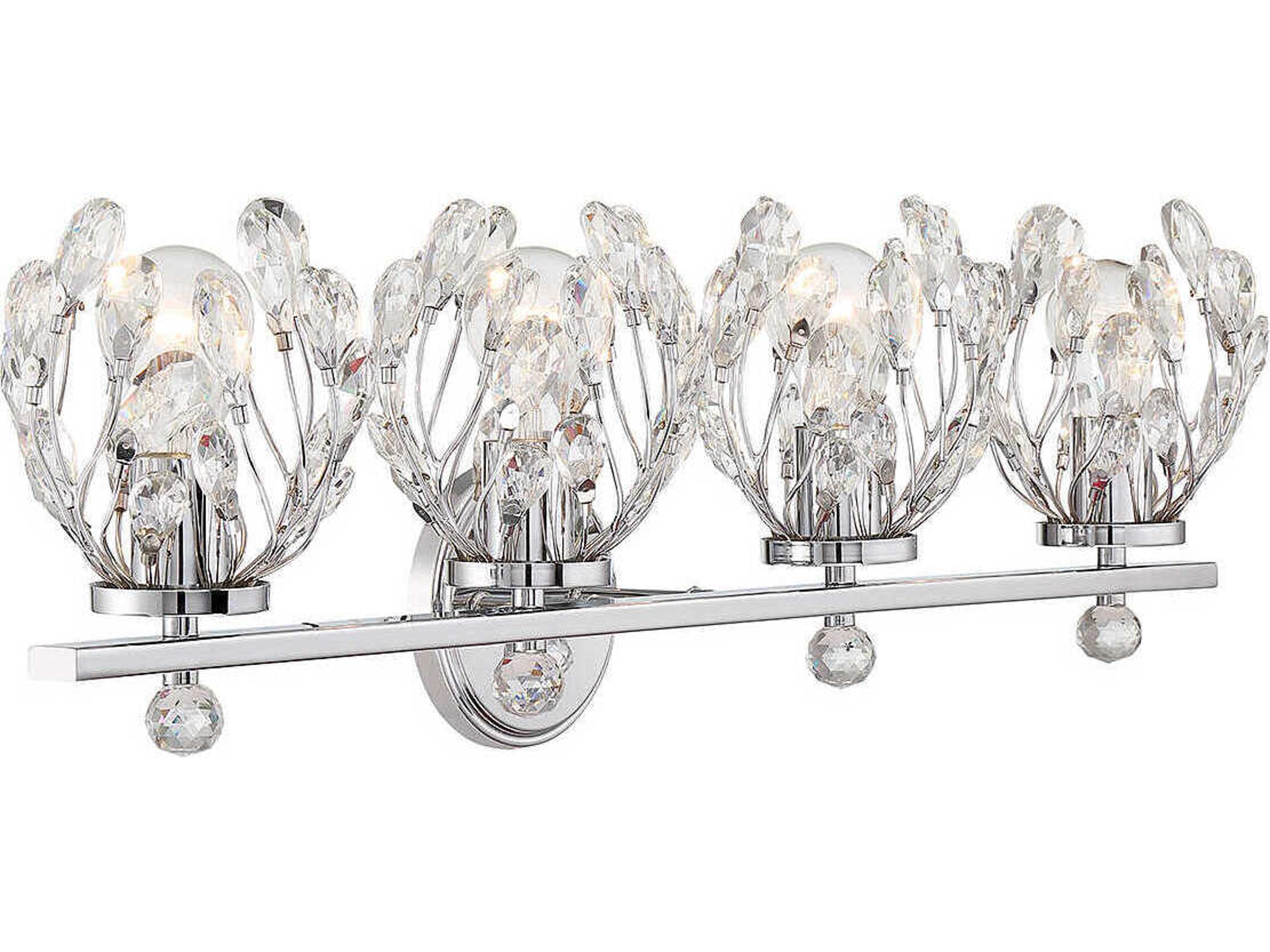 Savoy House Moreno 4-Light Chrome Crystal Vanity Light