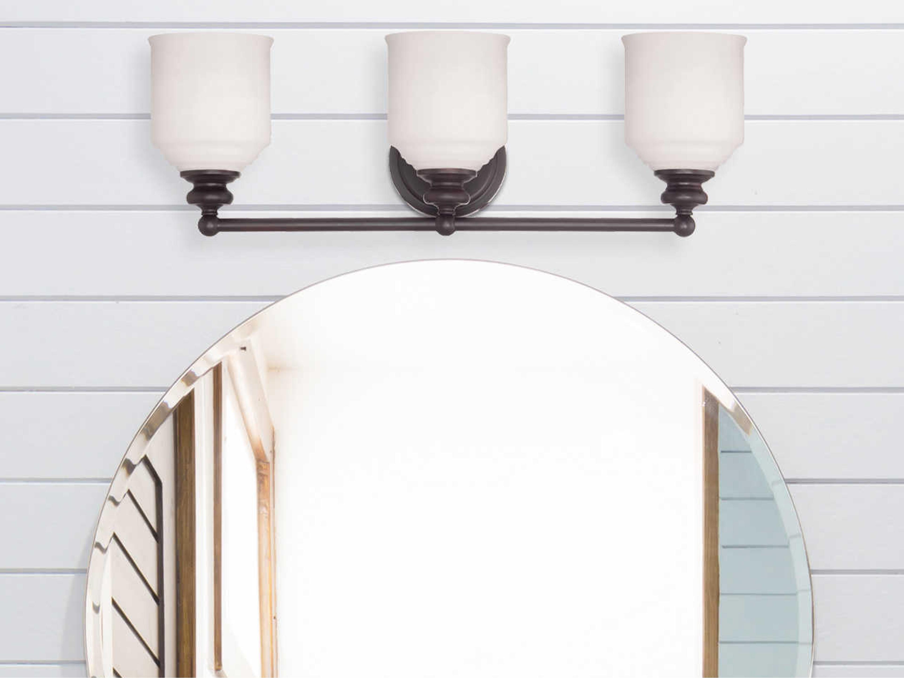 Savoy House Melrose 3-Light English Bronze Glass Vanity Light