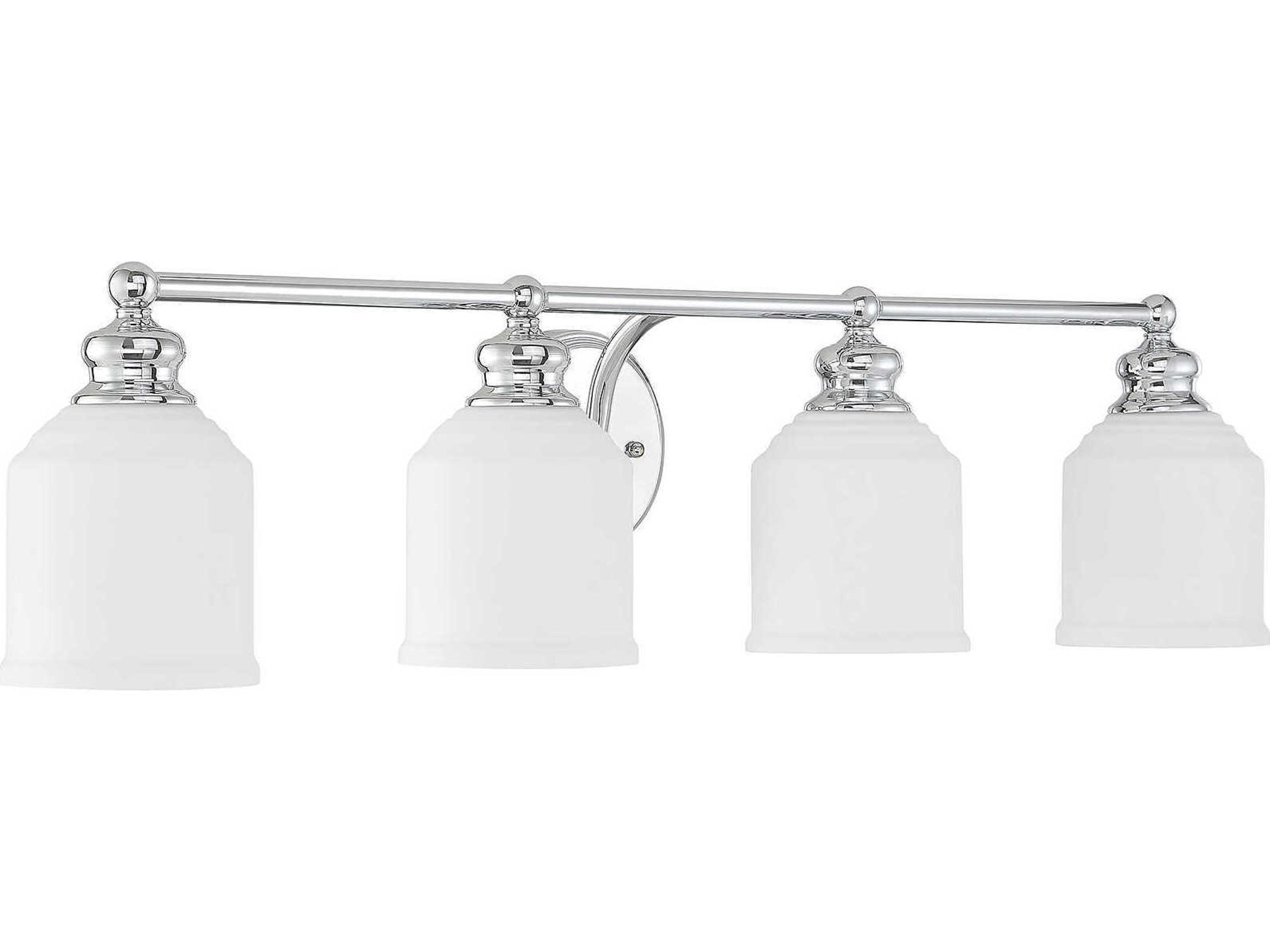 Savoy House Melrose 4-Light Polished Chrome Glass Vanity Light