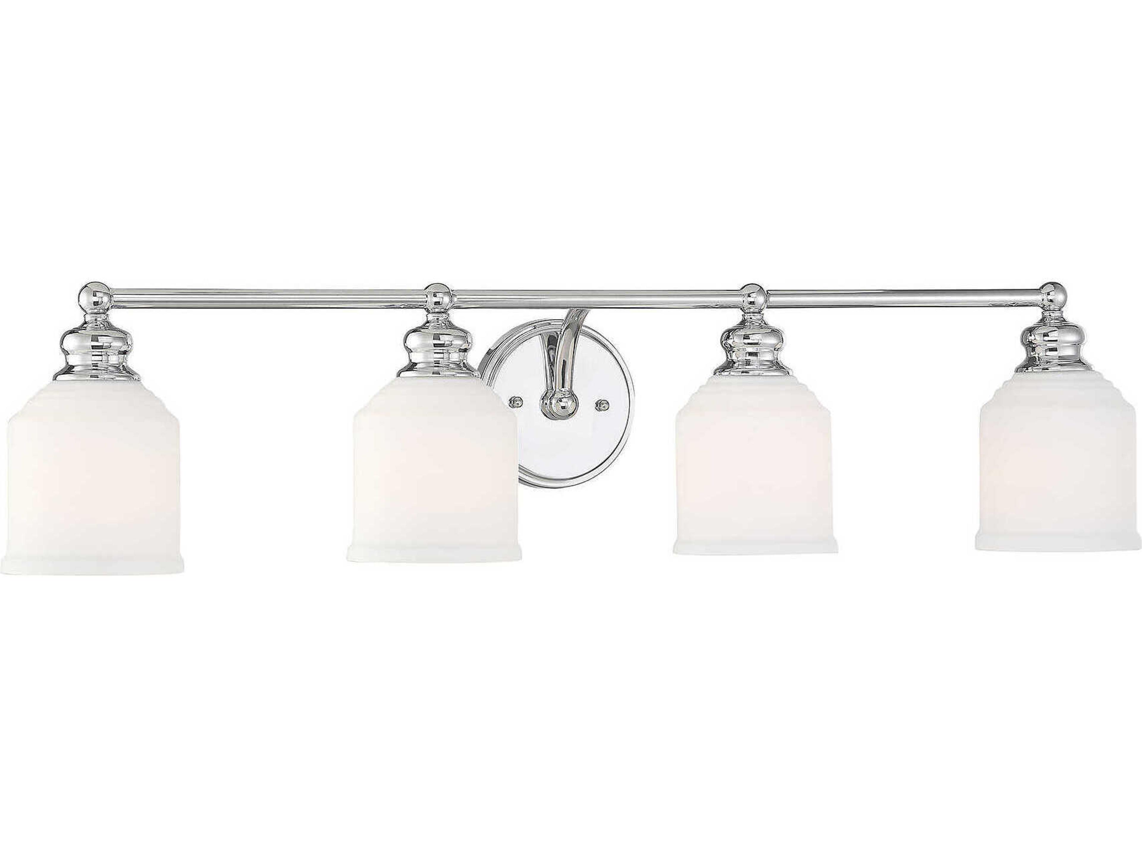 Savoy House Melrose 4-Light Polished Chrome Glass Vanity Light