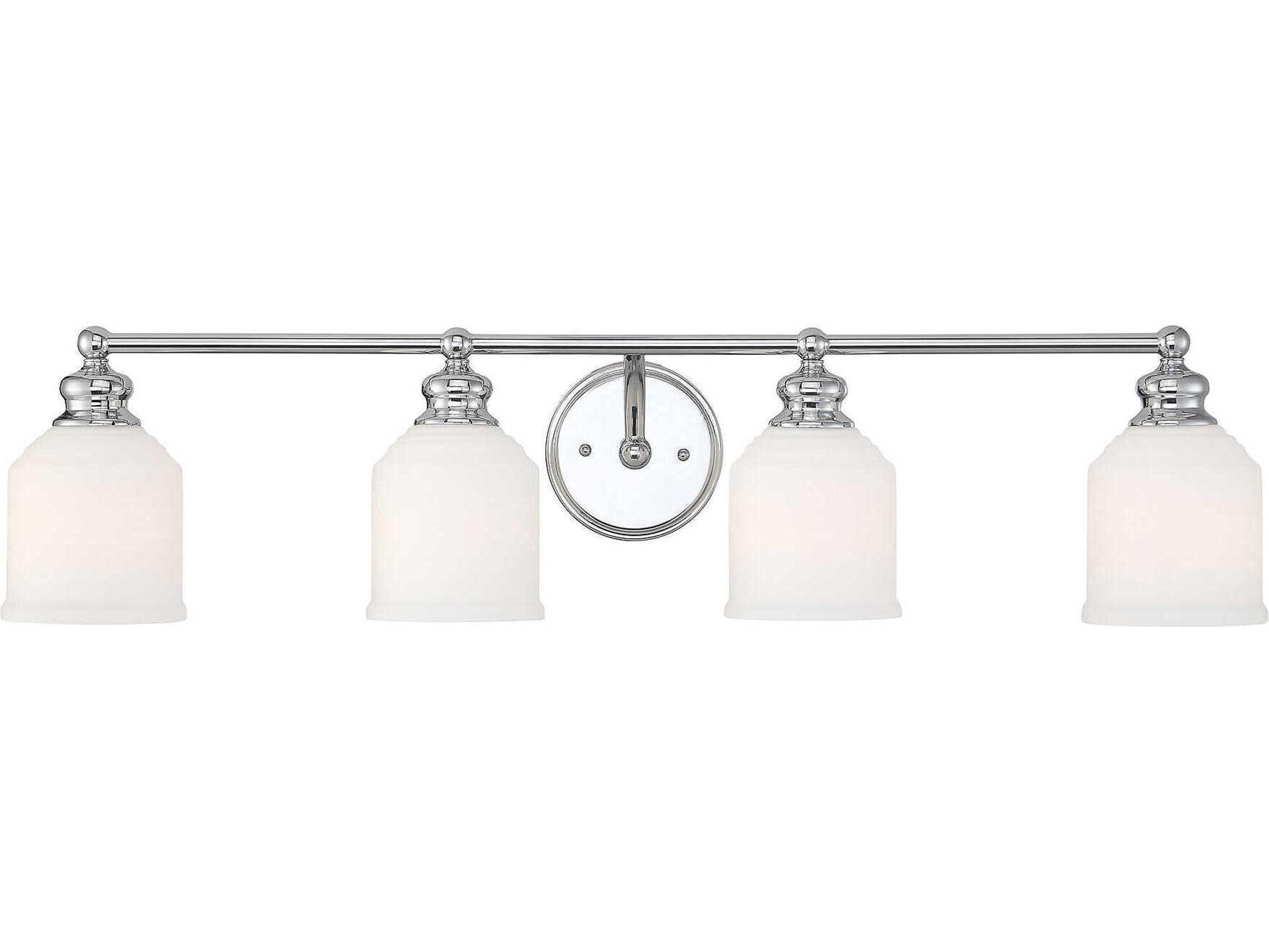 Savoy House Melrose 4-Light Polished Chrome Glass Vanity Light